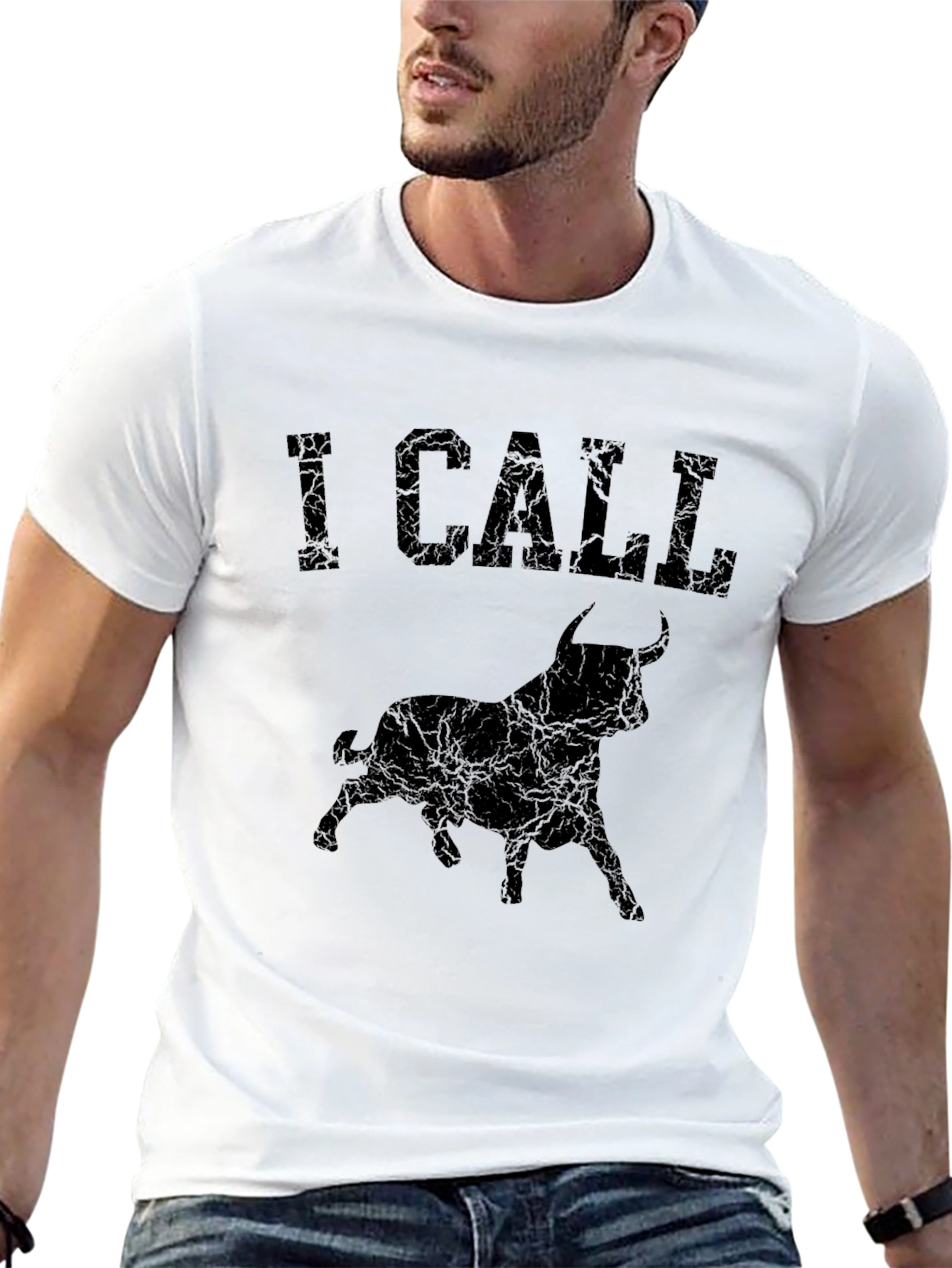 I Call Bull Graphic Tee - Distressed Style