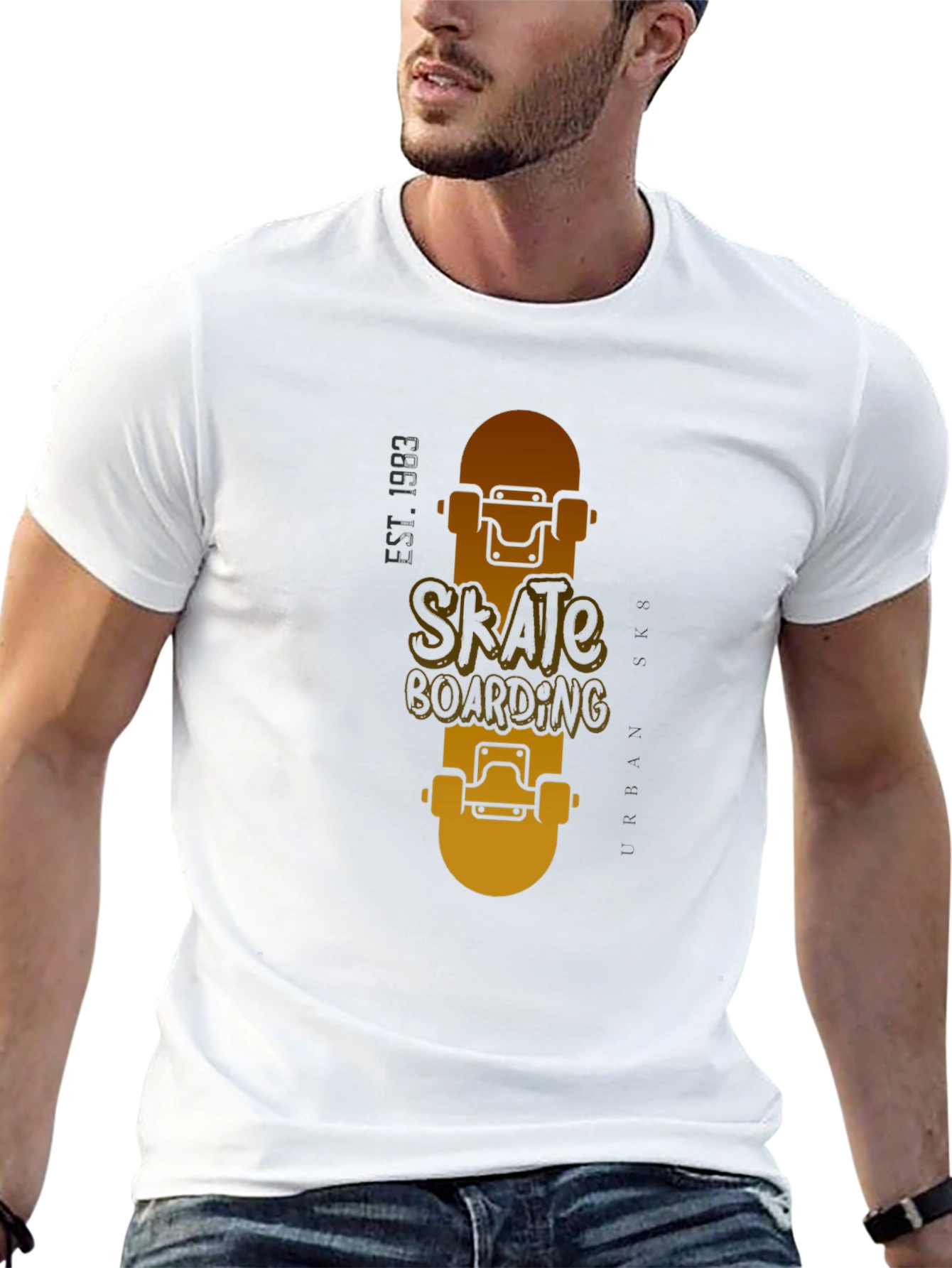 Skateboarding Graphic Tee - Black Urban Style