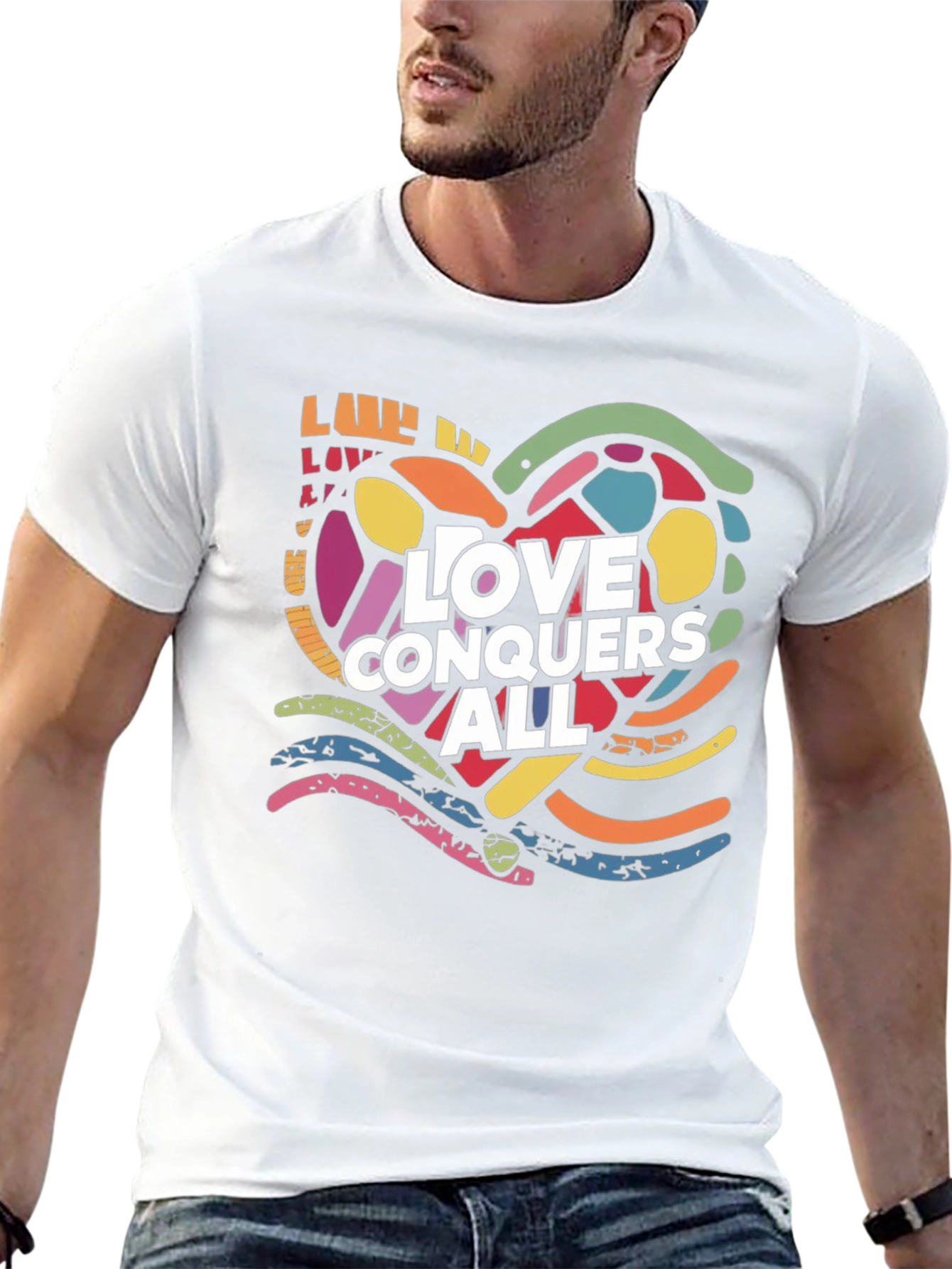 Love Conquers All Graphic Tee - Black Casual T-Shirt
