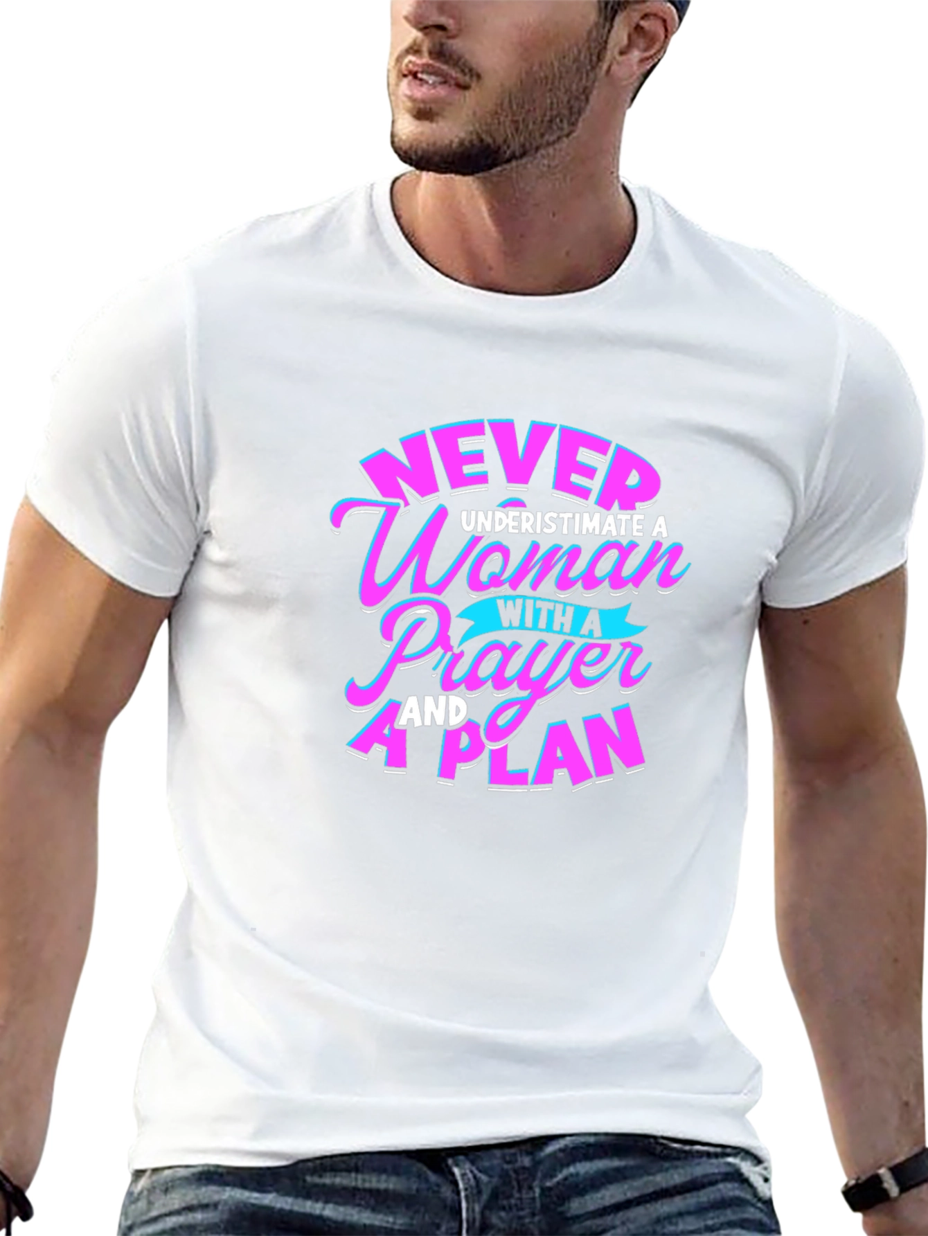Woman with a Prayer & Plan Black Tee