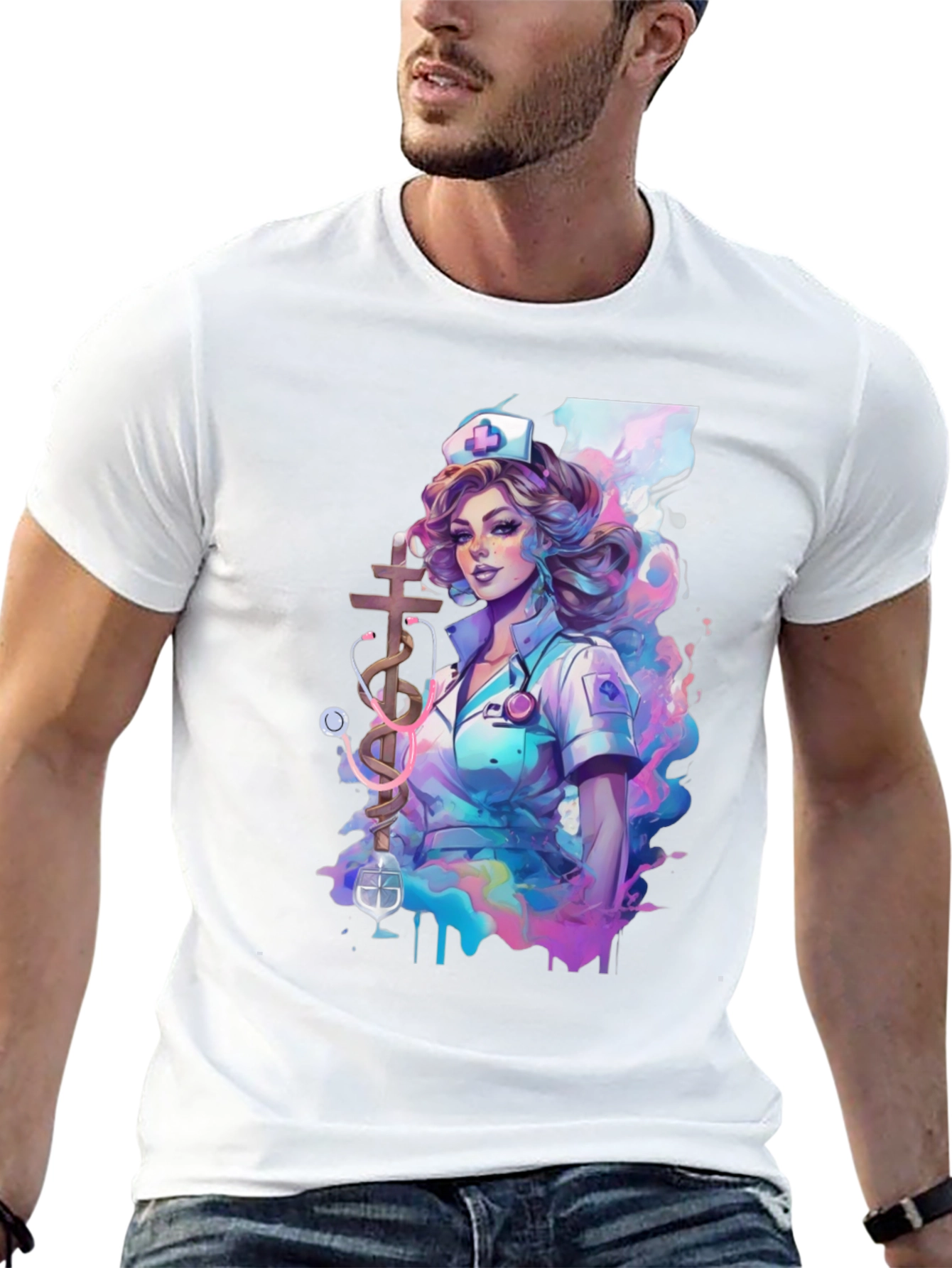 Nurse Art Graphic T-Shirt - Medical Apparel