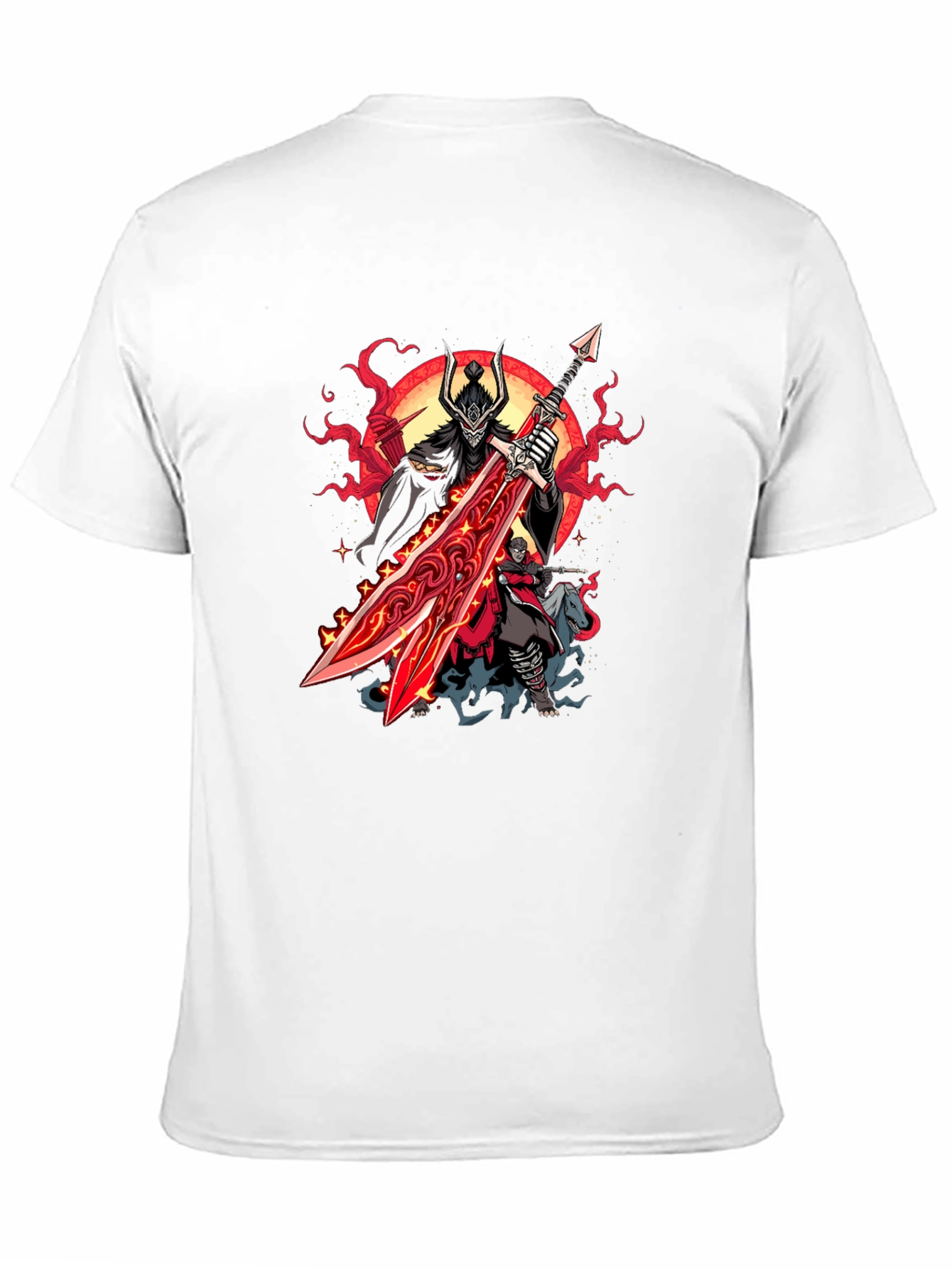 Samurai Warrior Graphic Print Black T-Shirt