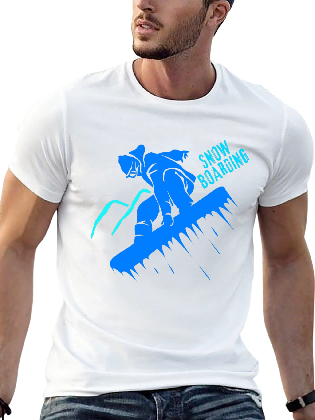 Snowboarding Graphic T-Shirt - Black