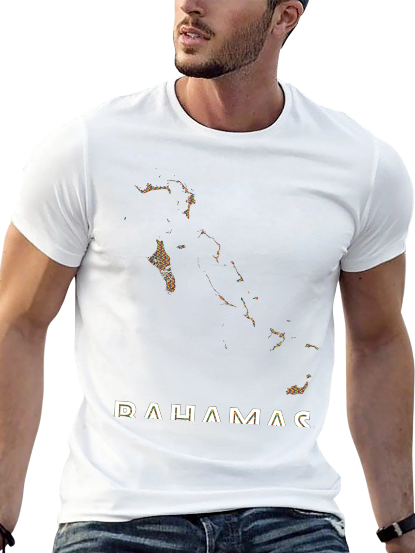 Bahamas Map Black T-Shirt - Island Graphic Tee