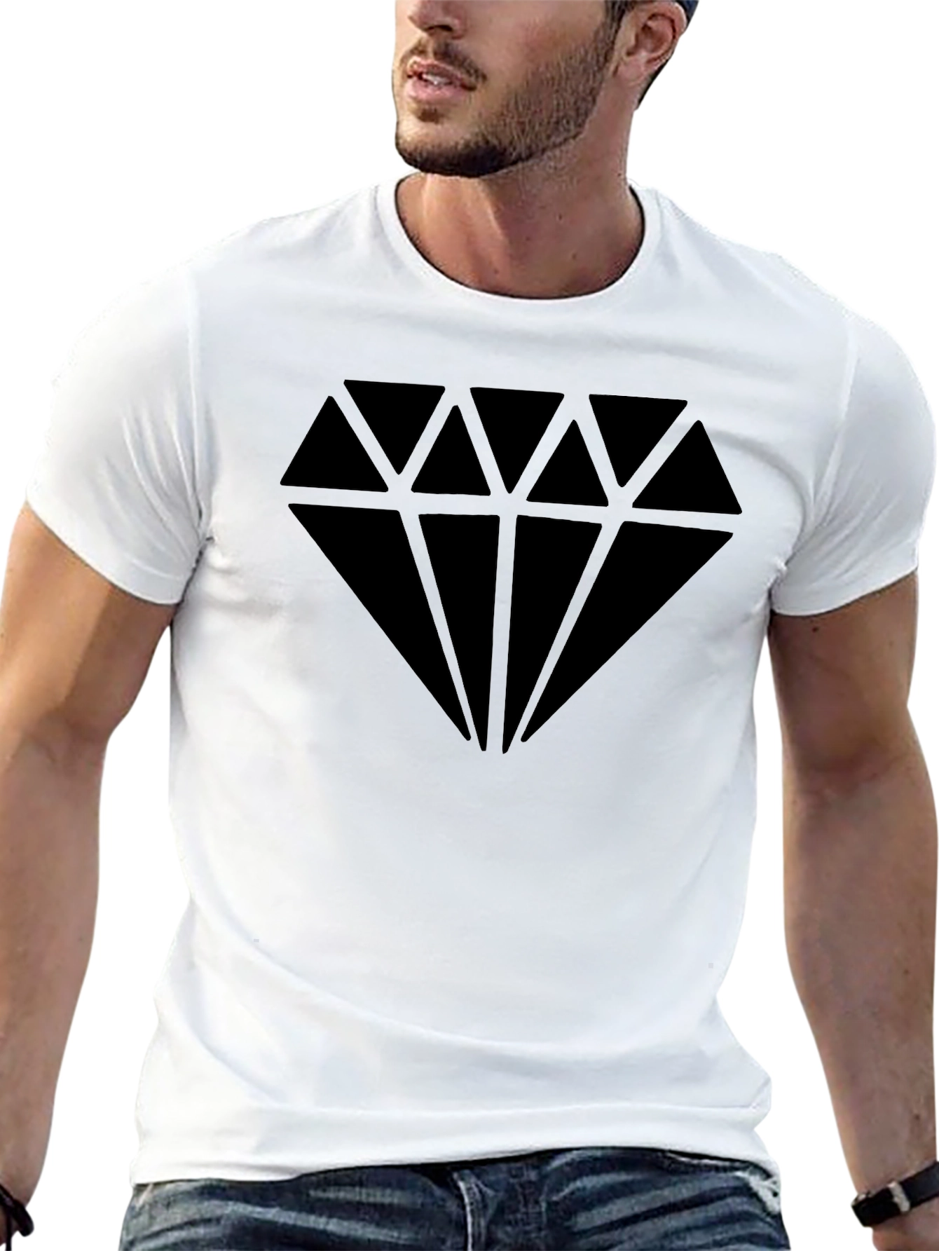 Bold Diamond Graphic Black T-Shirt