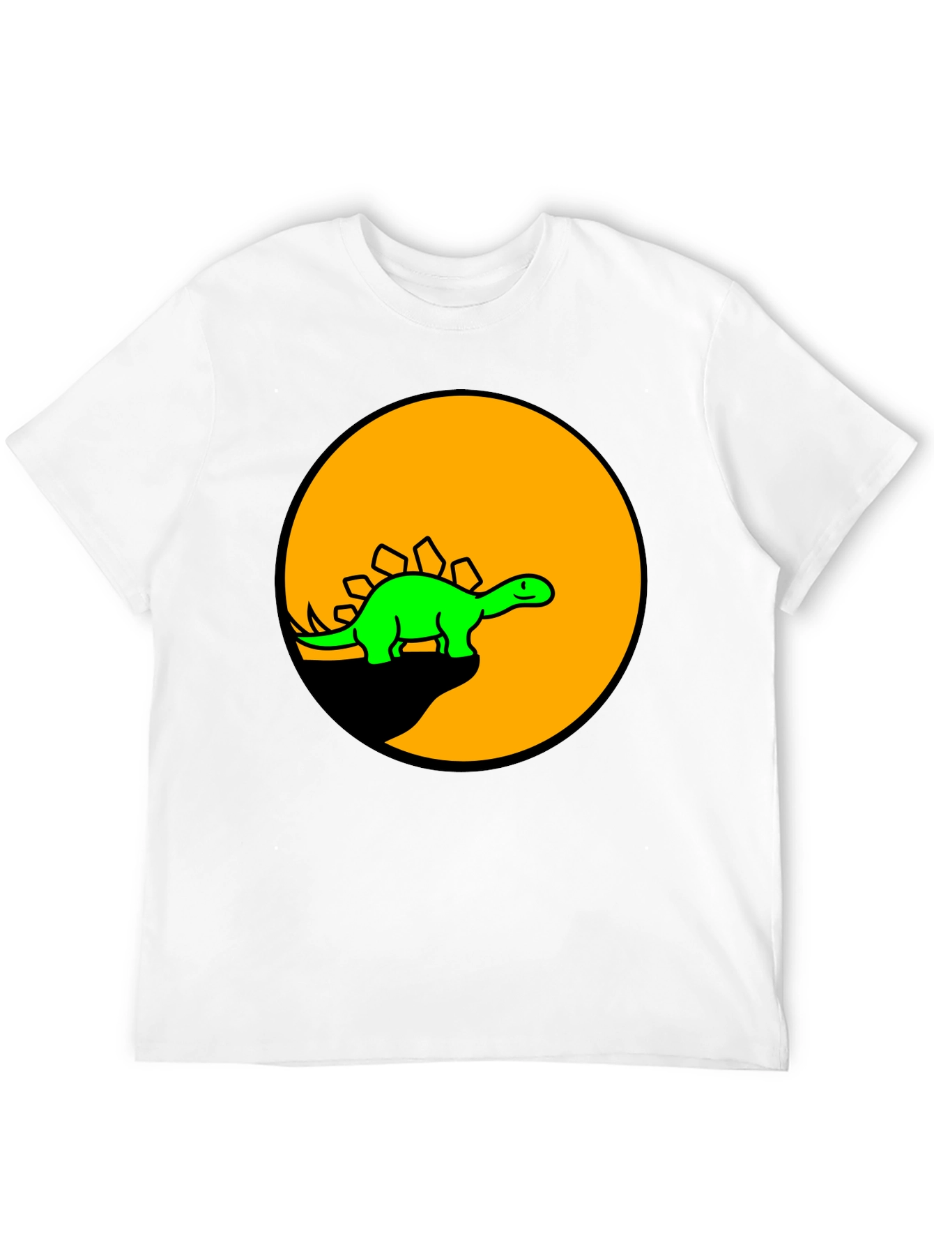 Dinosaur Graphic Tee - Black Cotton T-Shirt