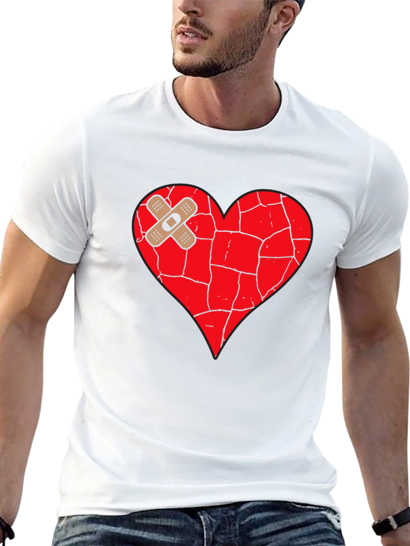 Mended Heart Graphic Tee - Unisex Black T-Shirt