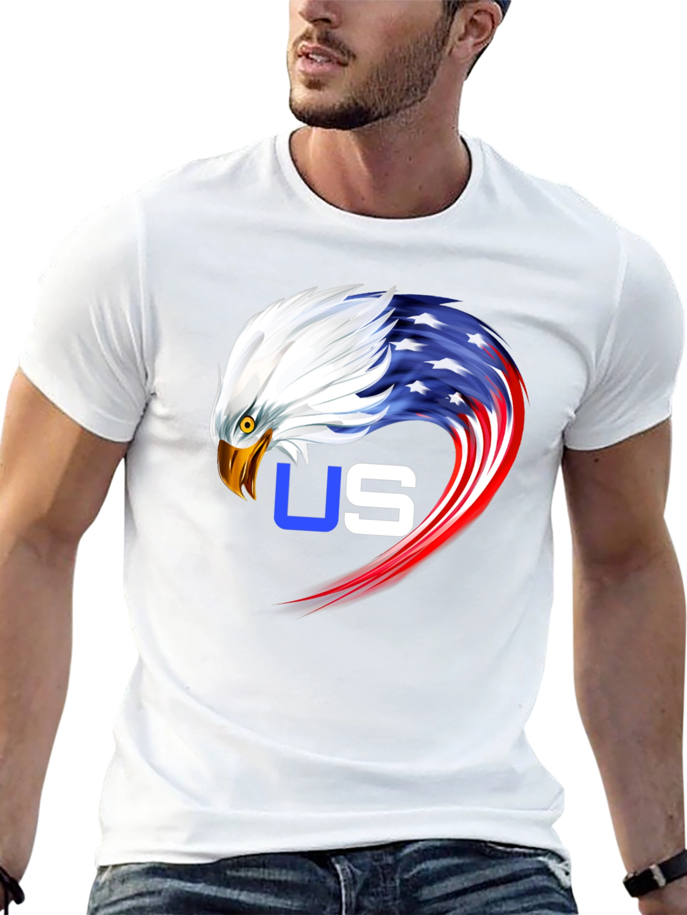 Patriotic Eagle Graphic Tee - USA Pride
