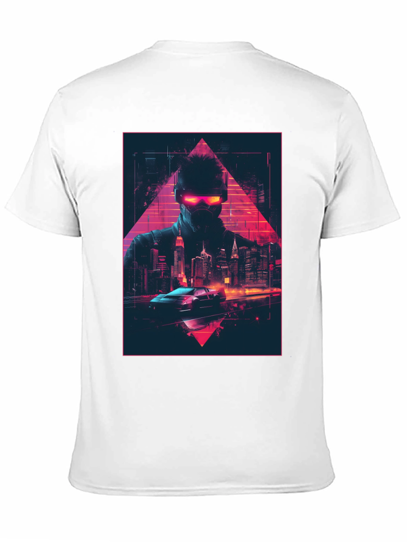 Cyberpunk Cityscape Graphic Tee - Black