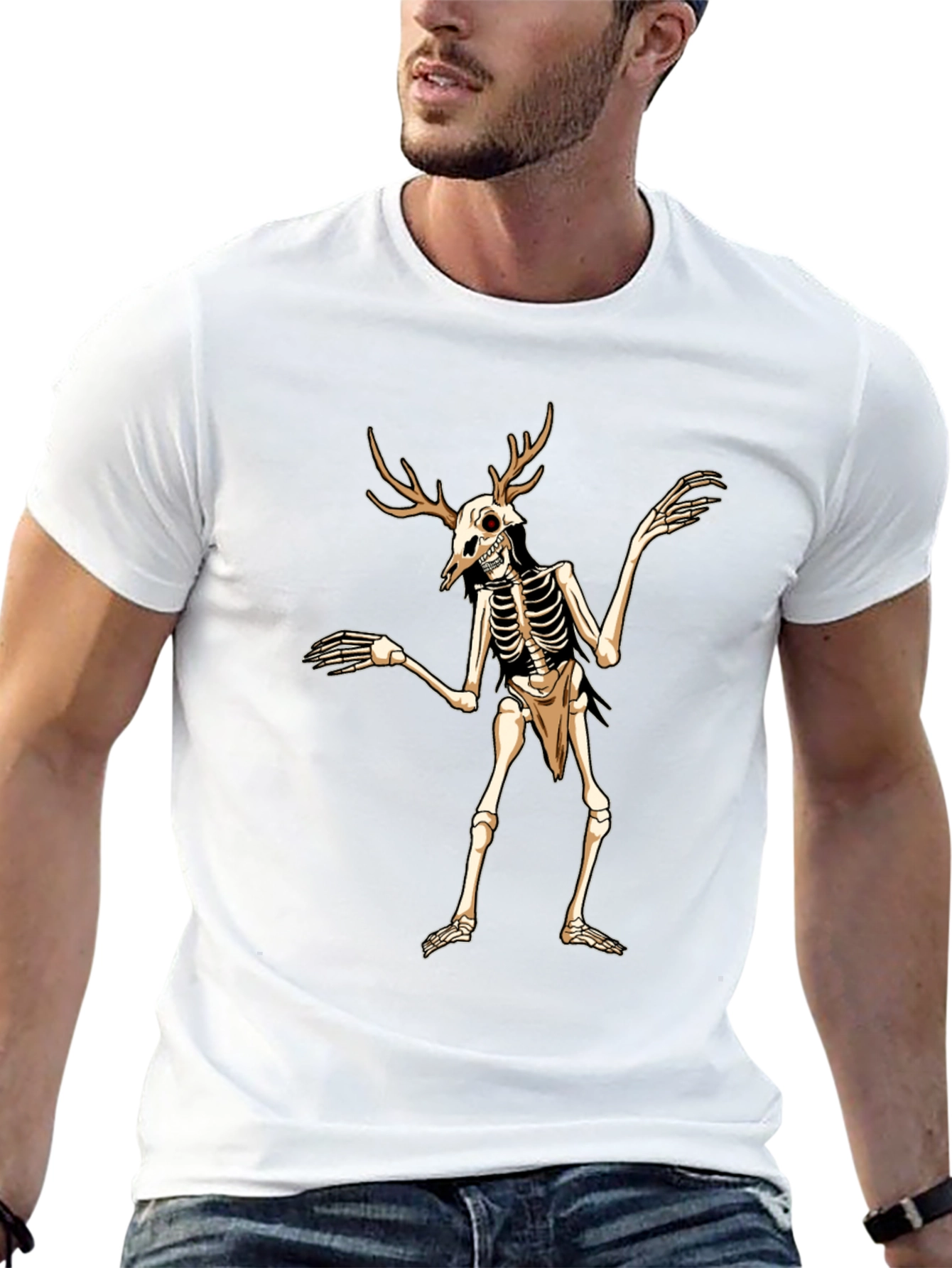 Antlered Skeleton Graphic Tee