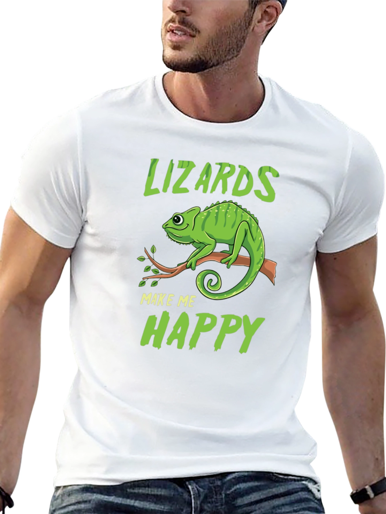 Lizards Make Me Happy T-Shirt - Unique Design