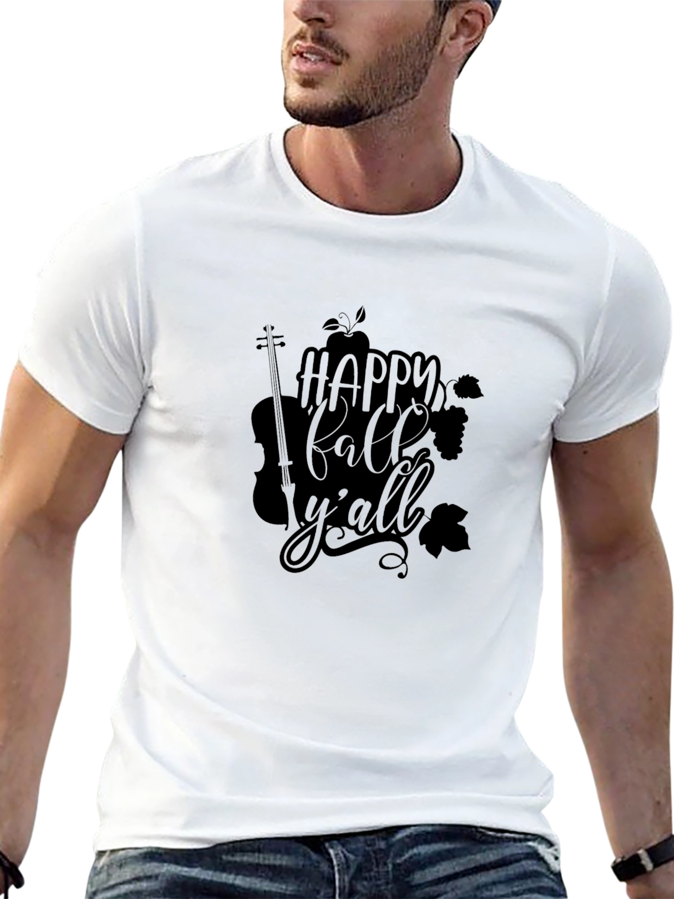 Happy Fall Yall Black T-Shirt