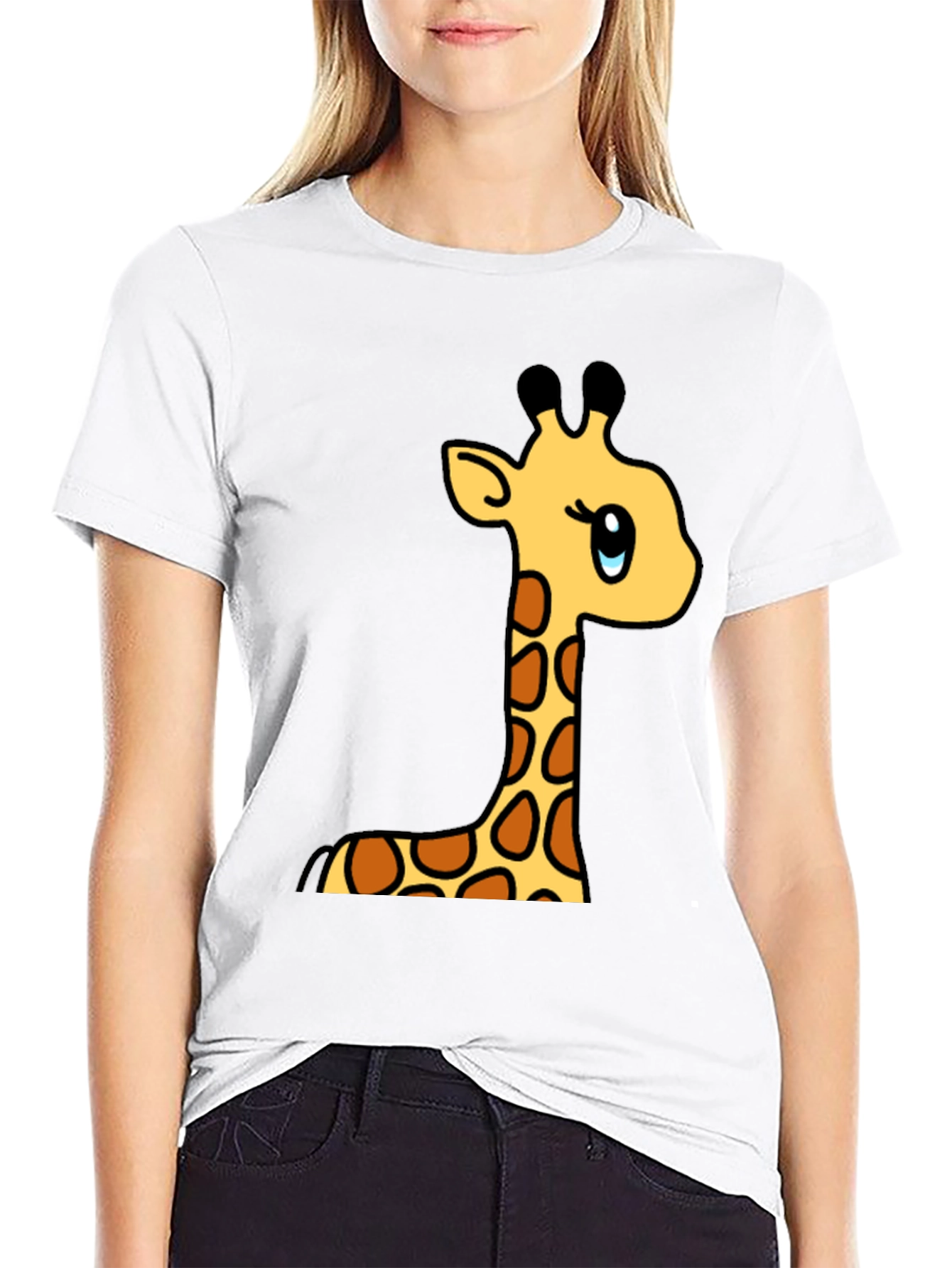 Cute Giraffe Cartoon Graphic T-Shirt - Unisex