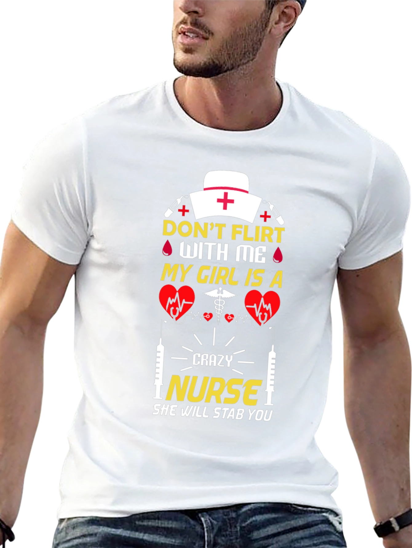 Crazy Nurse Graphic T-Shirt Novelty Gift