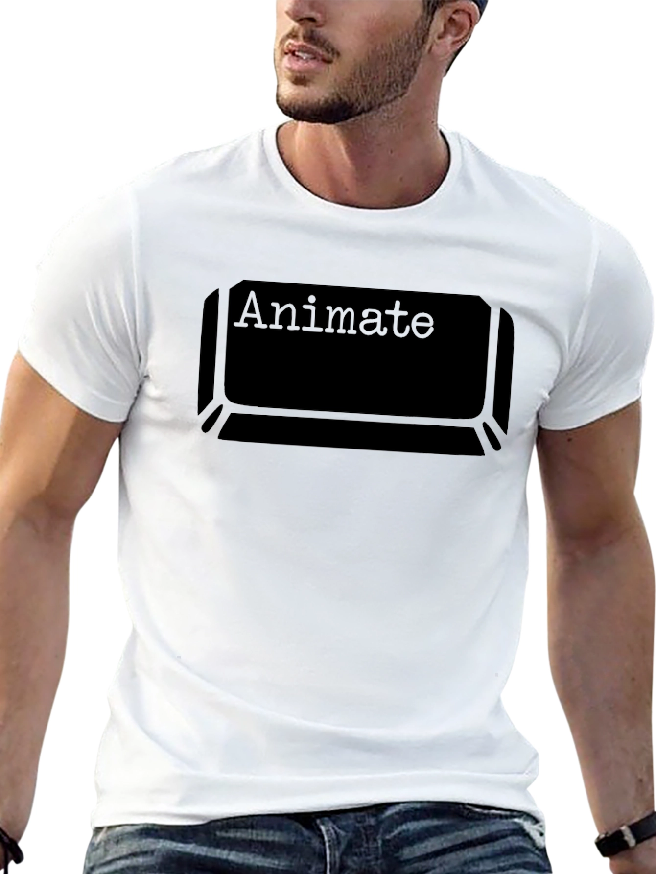 Animate Keyboard Key Black T-Shirt