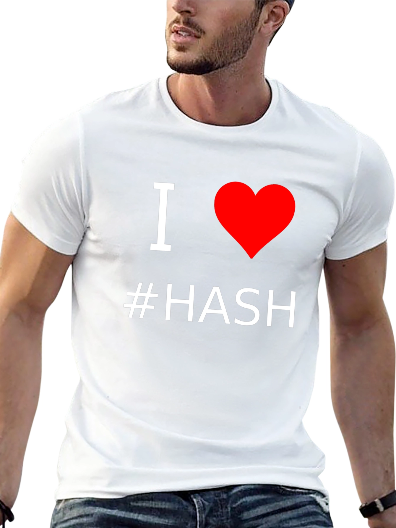 I Love #Hash T-Shirt - Black Cotton Graphic Tee