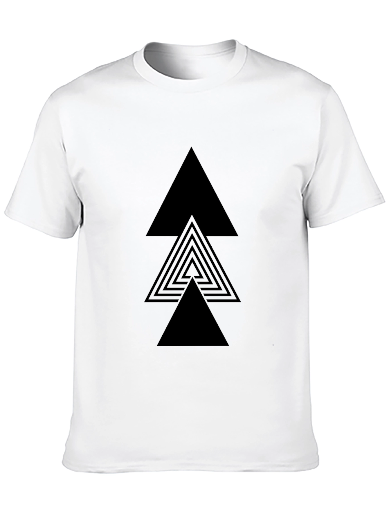 Abstract Triangle Graphic Black T-Shirt
