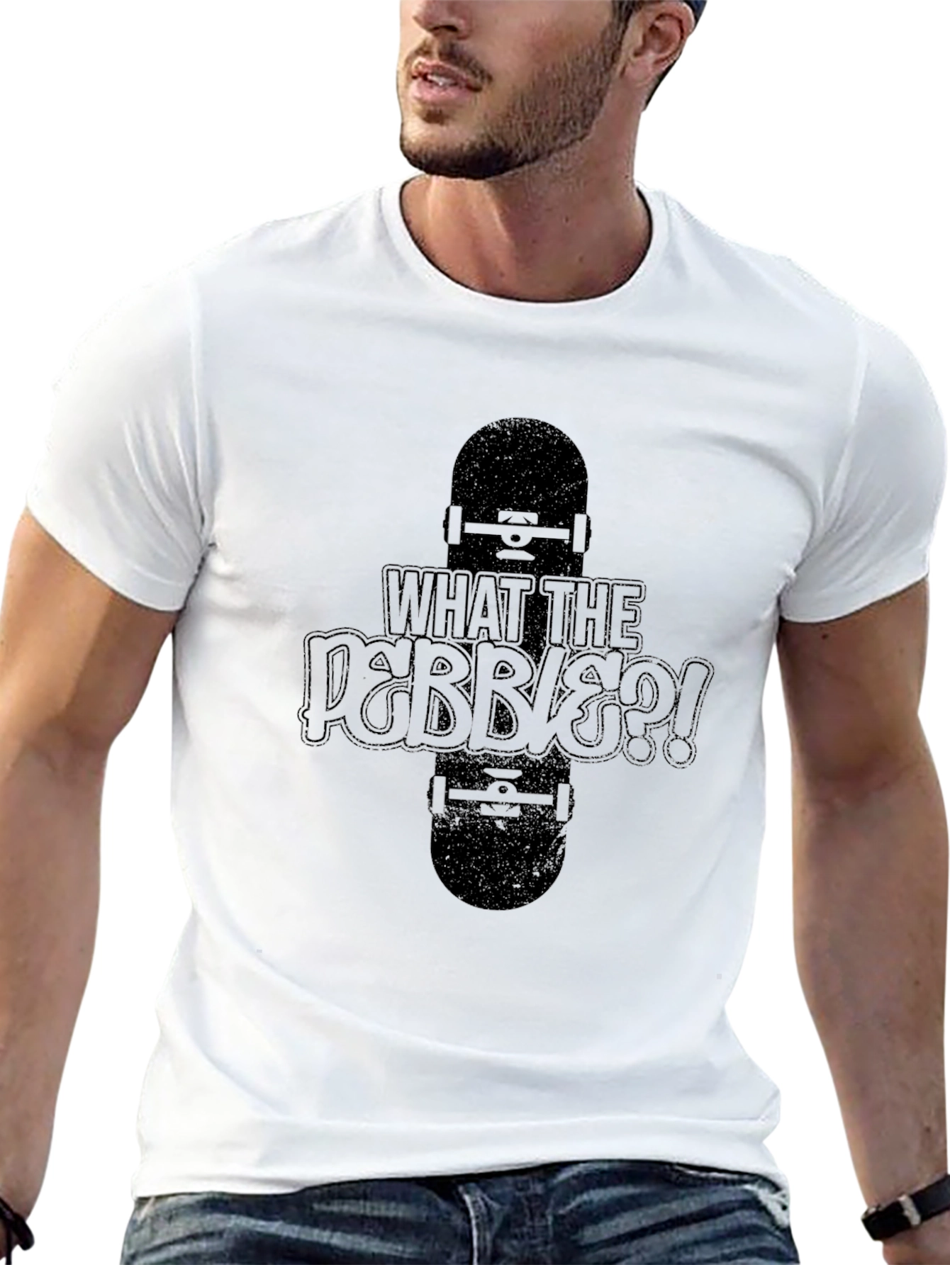 Skateboarding T-Shirt - What The Pebbles?! Streetwear Tee