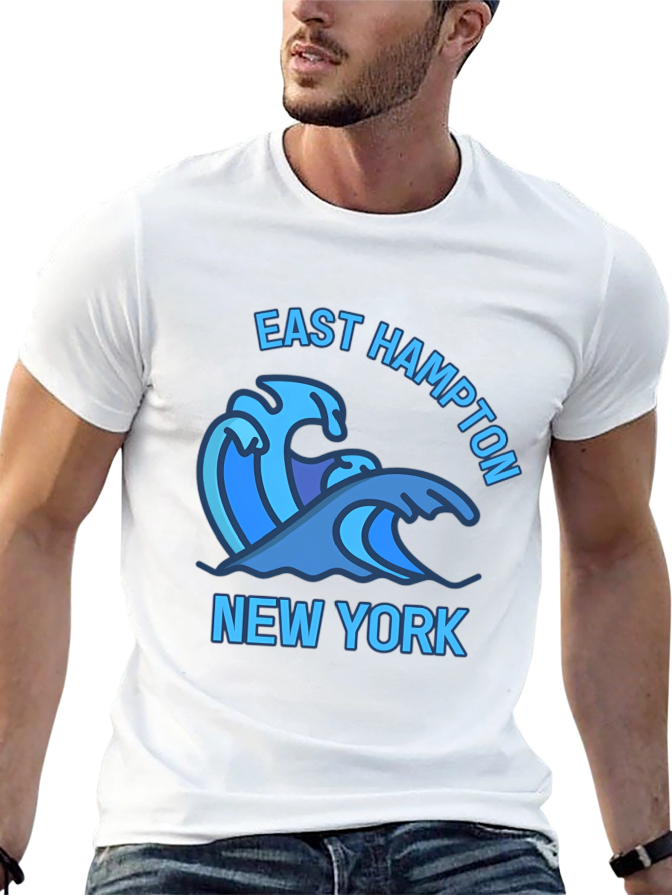 East Hampton New York Wave Graphic Tee