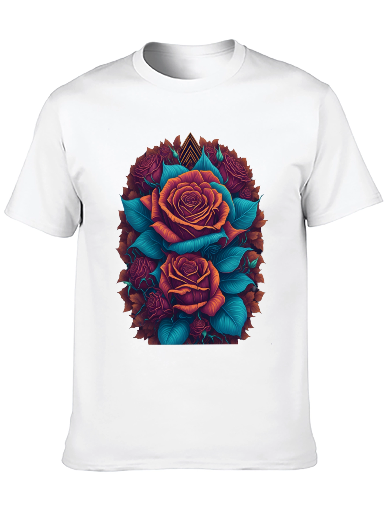 Floral Roses Graphic Tee - Bold Artistic Design