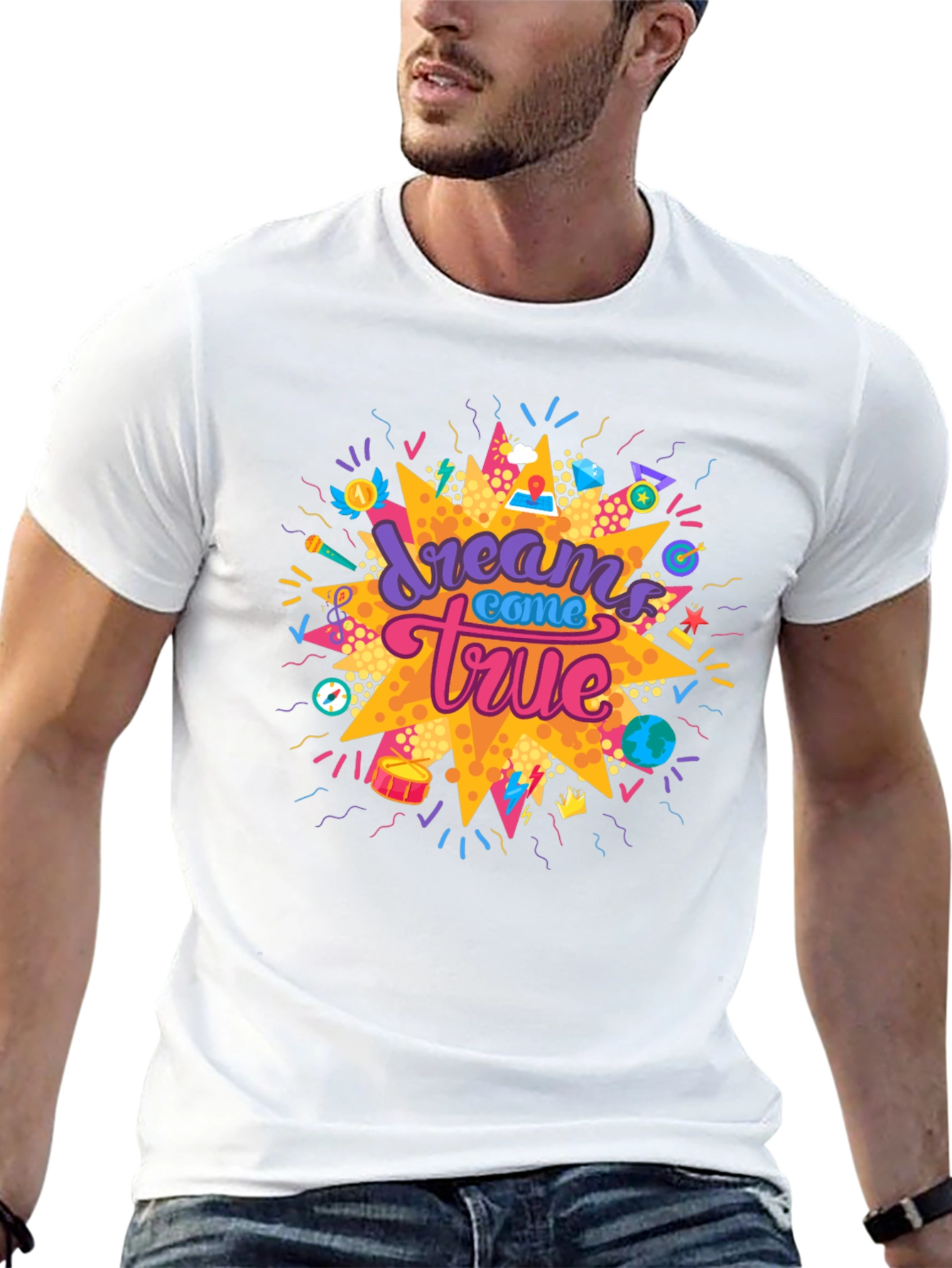 Dreams Come True Graphic Tee - Trendy Black T-Shirt
