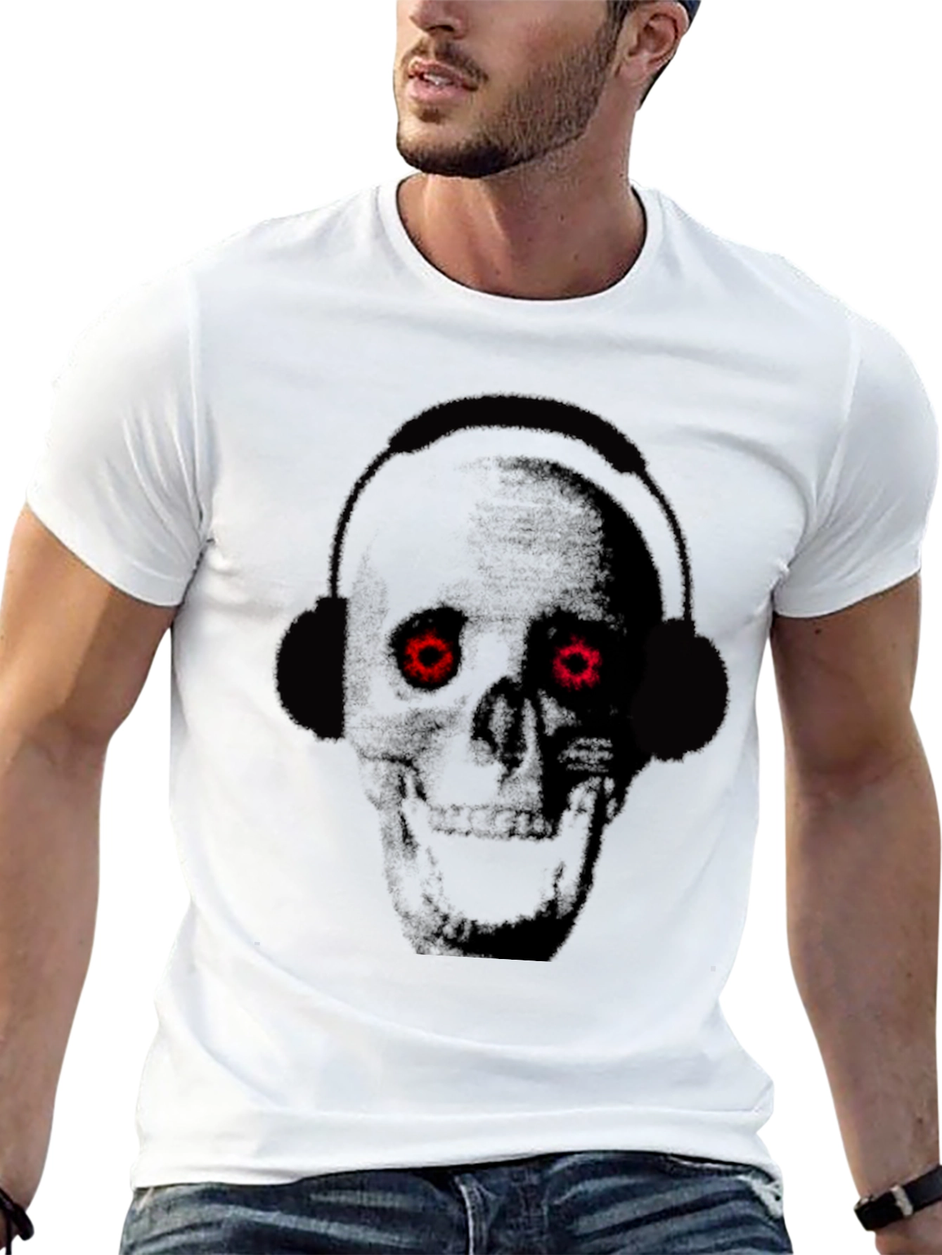 Skull Headphones Graphic T-Shirt