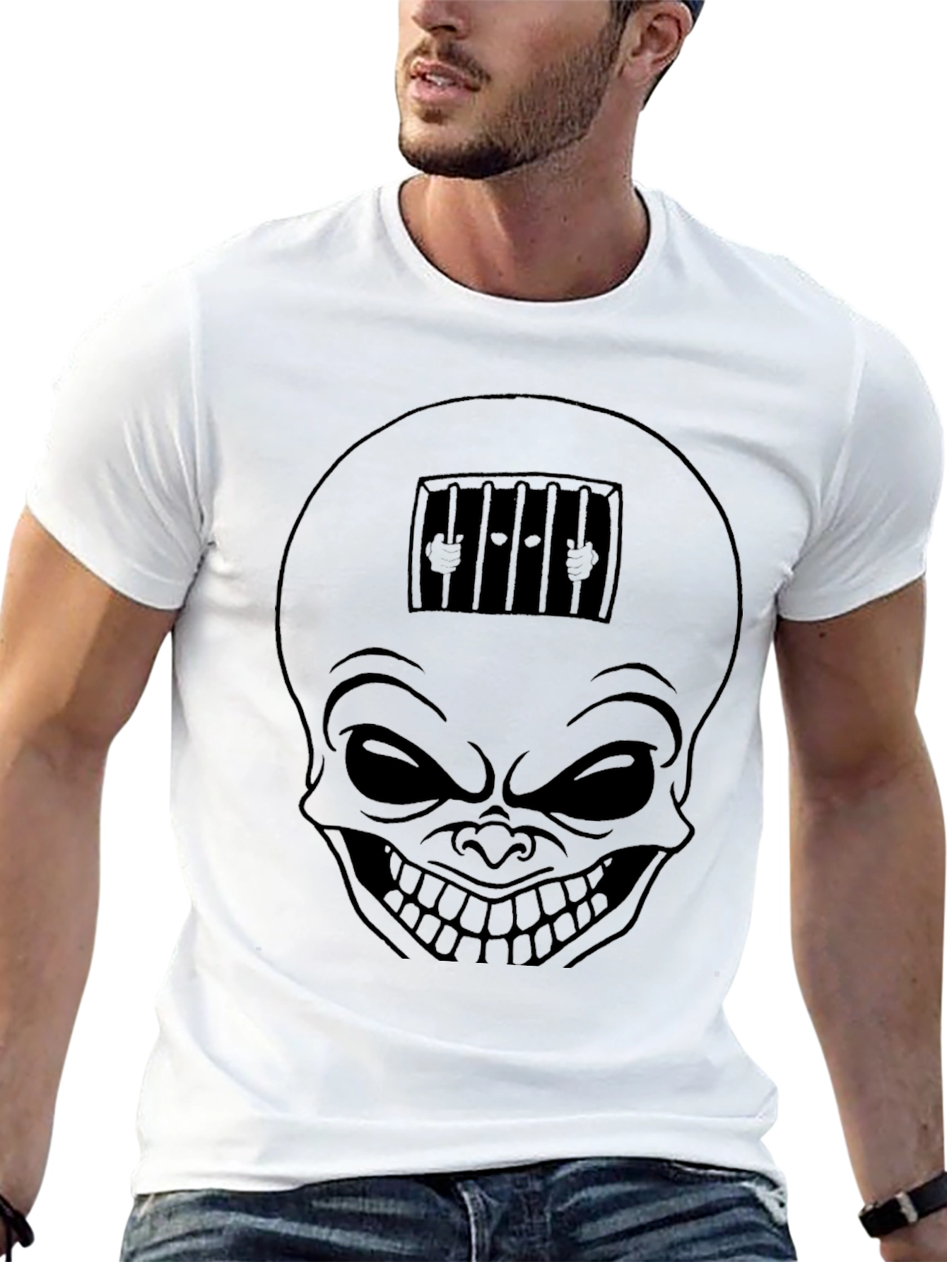 Skull Prison Graphic T-Shirt - Mens Black Tee