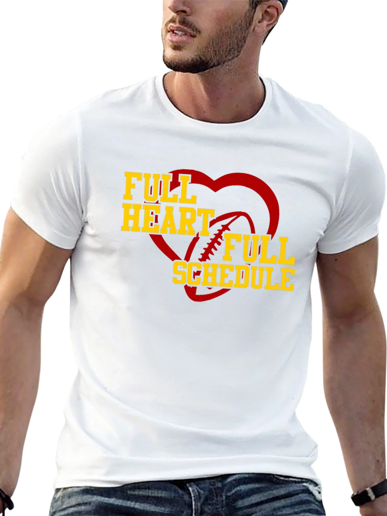 Full Heart Full Schedule Football T-Shirt
