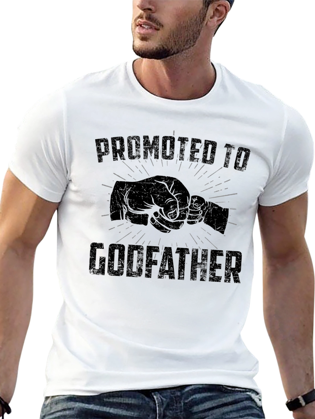 Promoted to Godfather T-Shirt - Fathers Day Gift