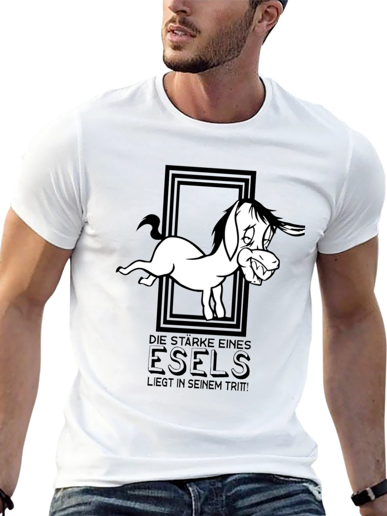 Funny Donkey Graphic Black T-Shirt