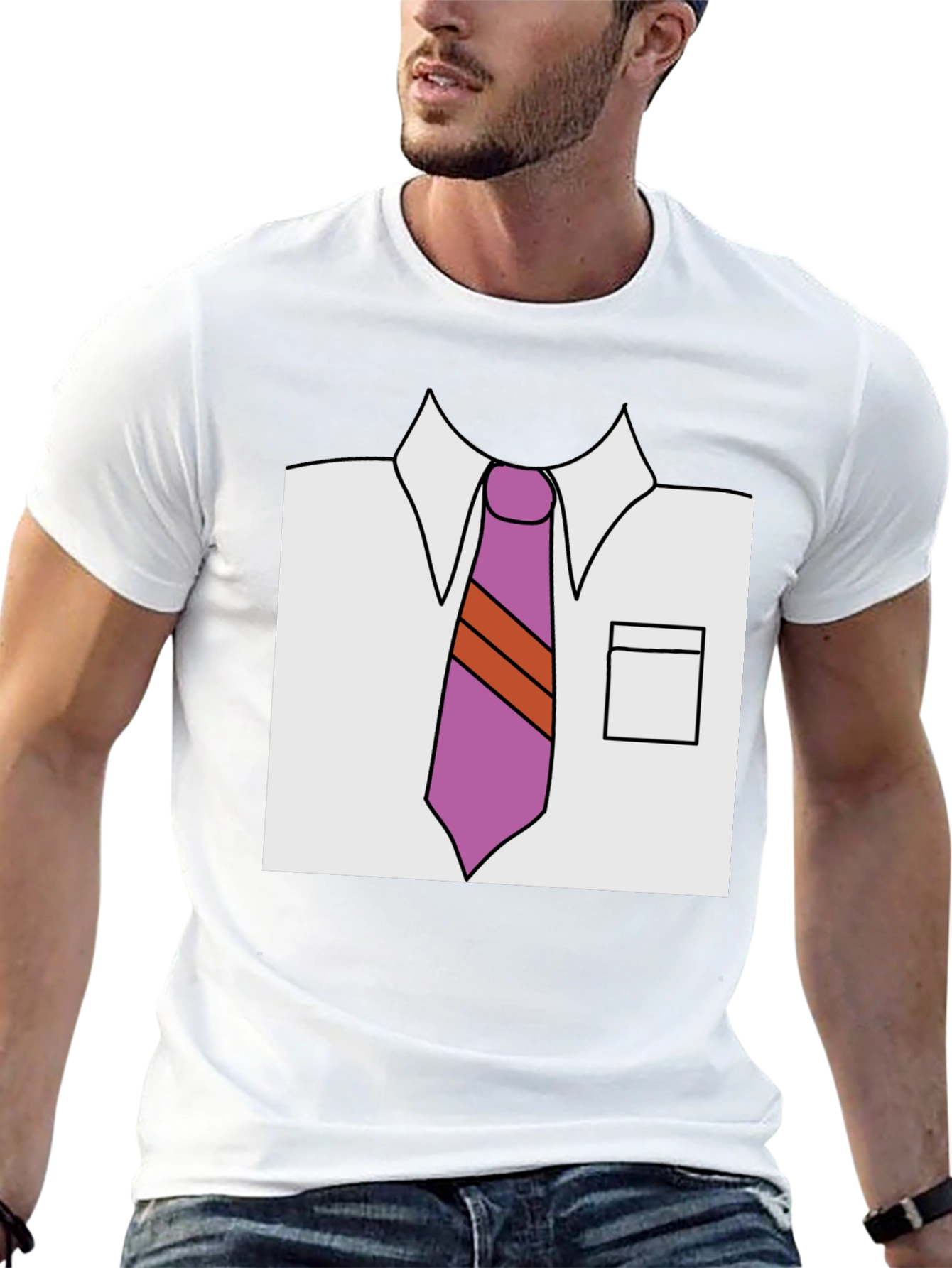 Cartoon Shirt & Tie Graphic Tee