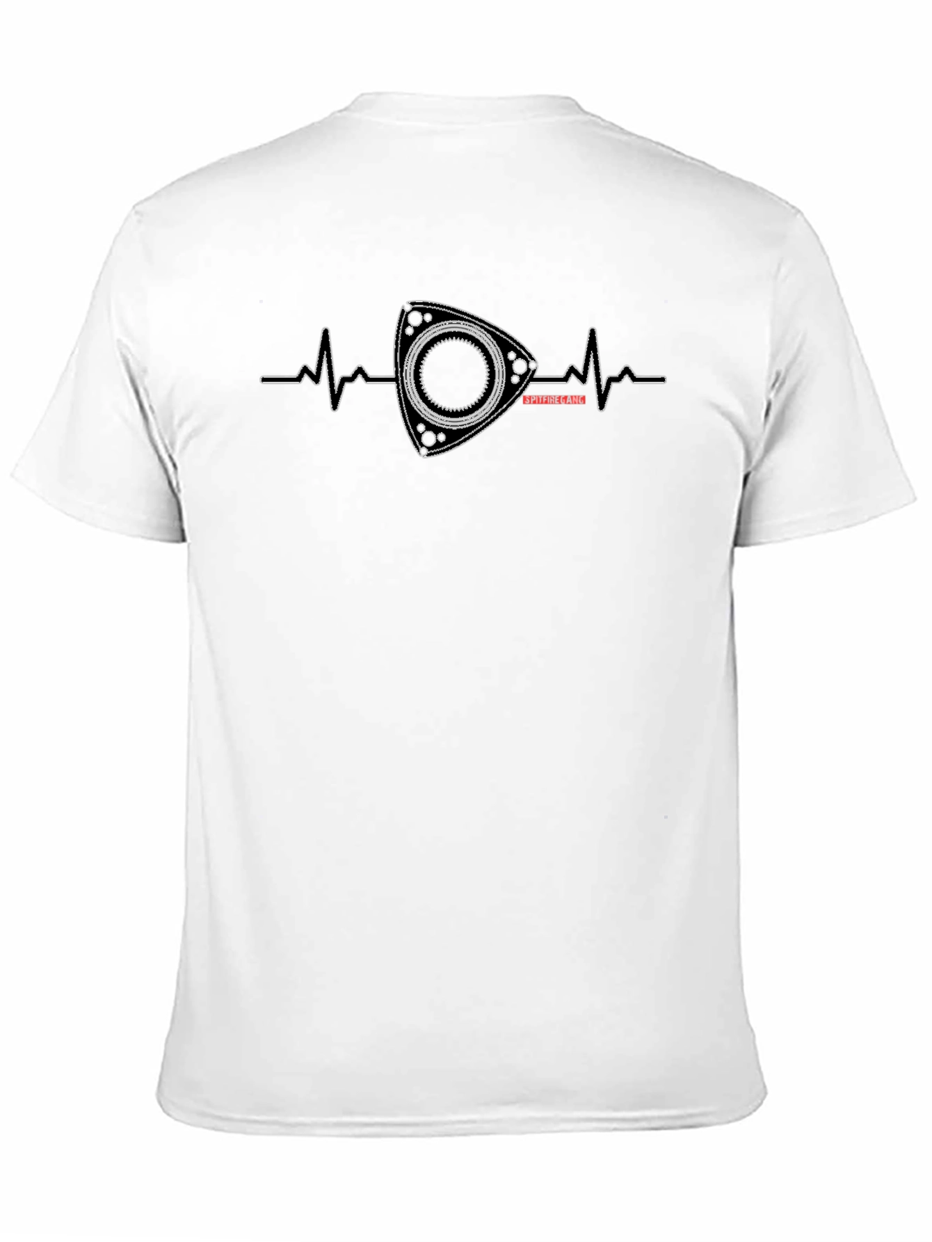 Rotary Engine Heartbeat Graphic Tee - Black