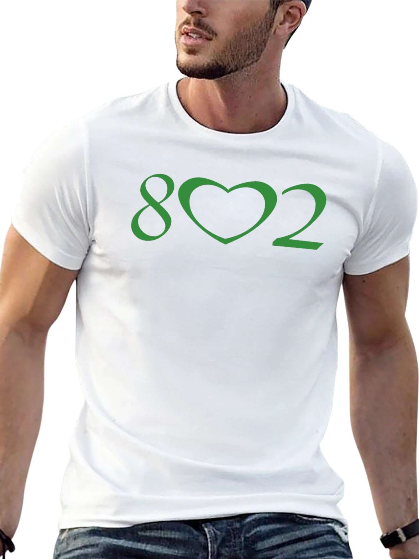 Vermont Pride Tee - 802 Heart Graphic Black T-Shirt