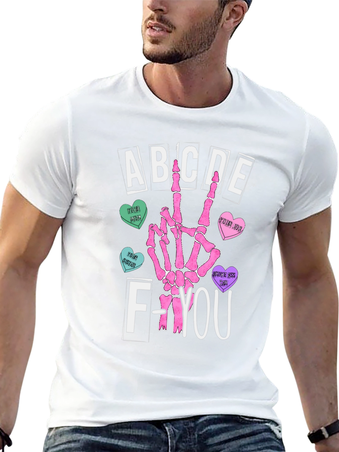 Sarcastic ABCDE F-You Graphic T-Shirt