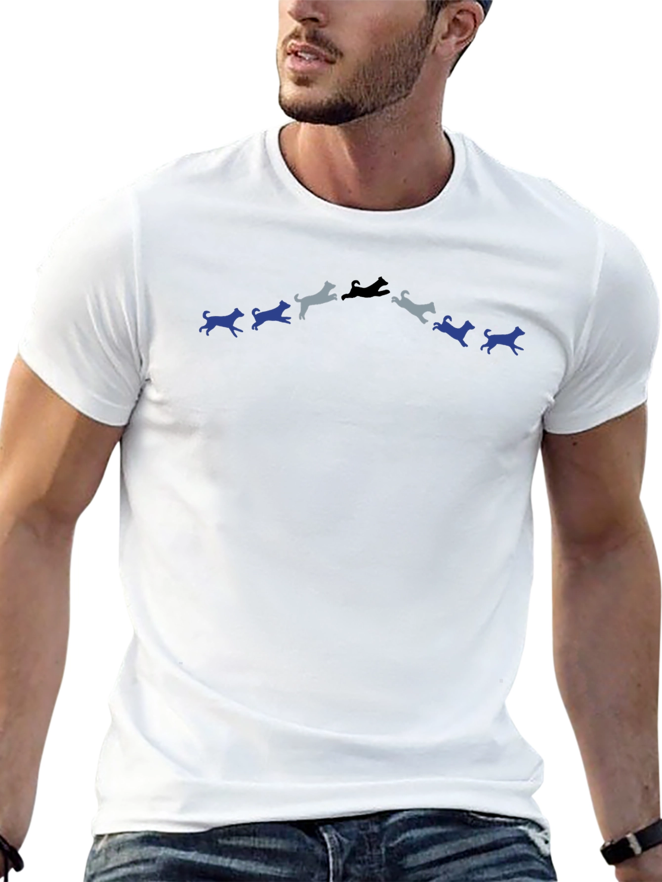 Dog Silhouette Graphic Tee - Black