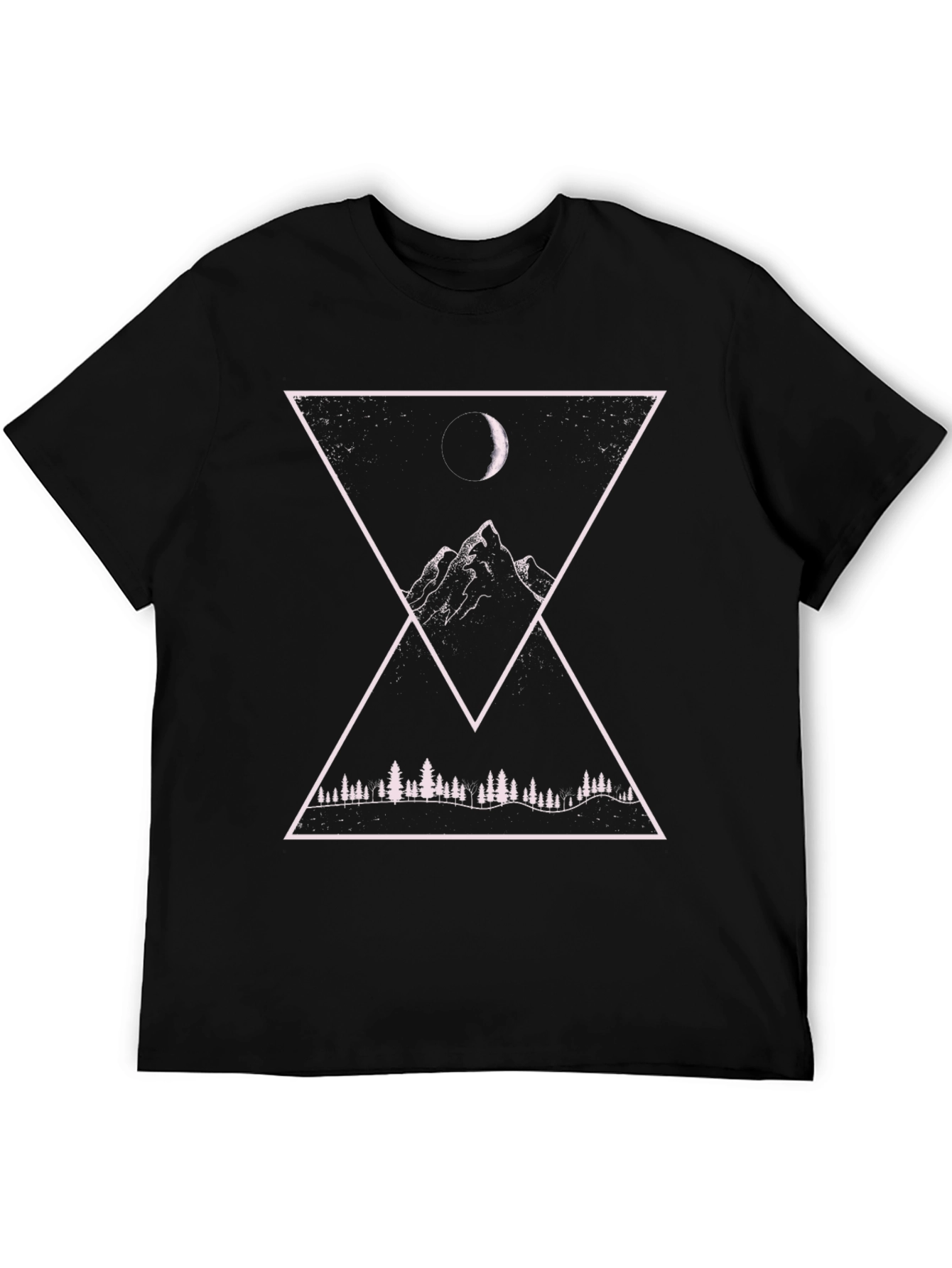 Geometric Mountain Moon Graphic Tee
