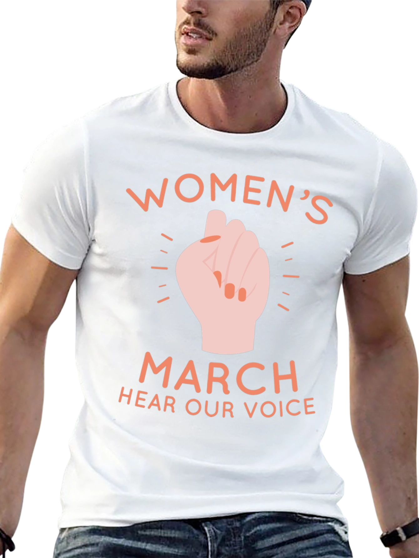 Womens March Fist Graphic T-Shirt