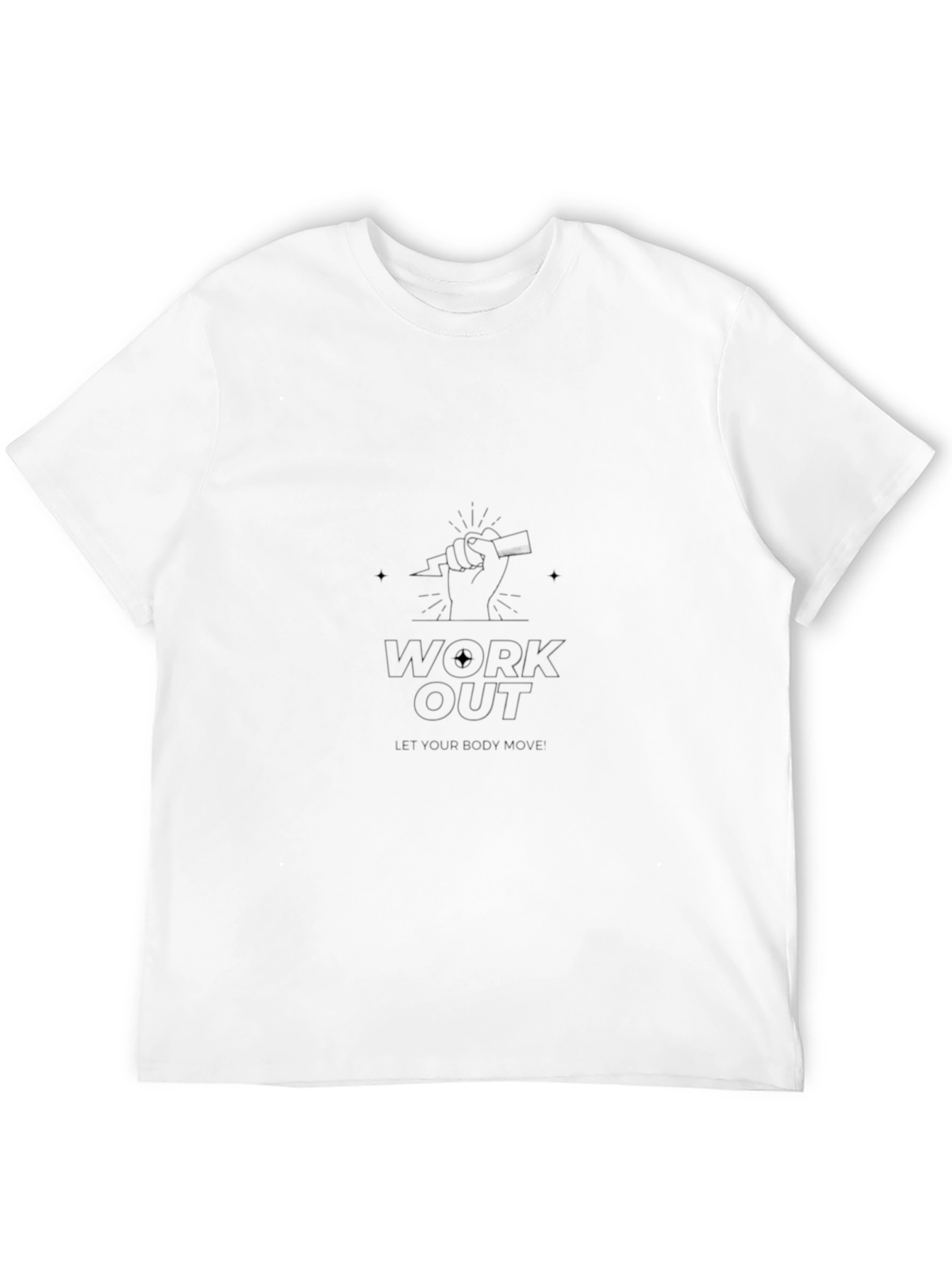 Mens Black Work Out Graphic T-Shirt