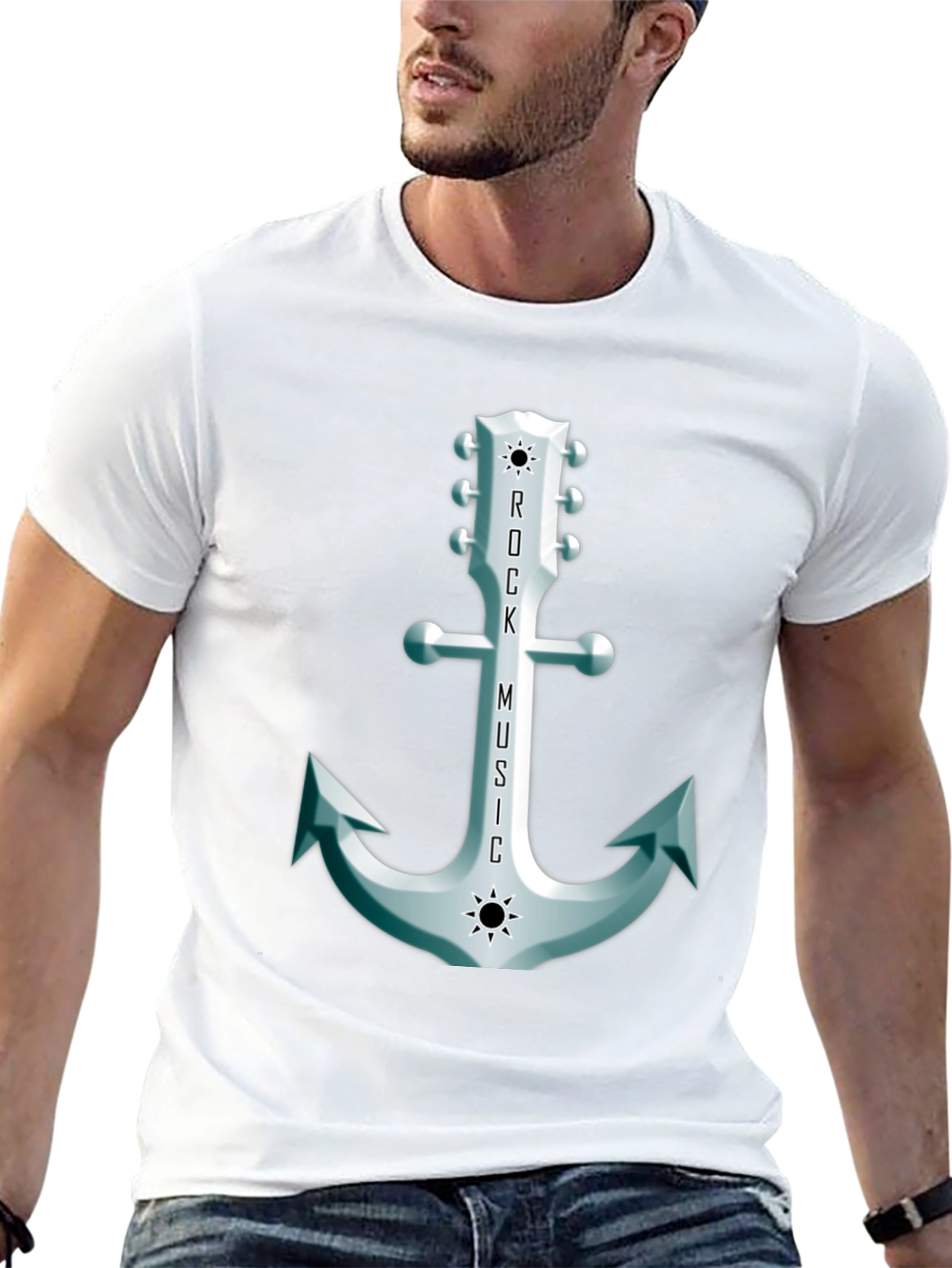 Rock Music Anchor Graphic Tee