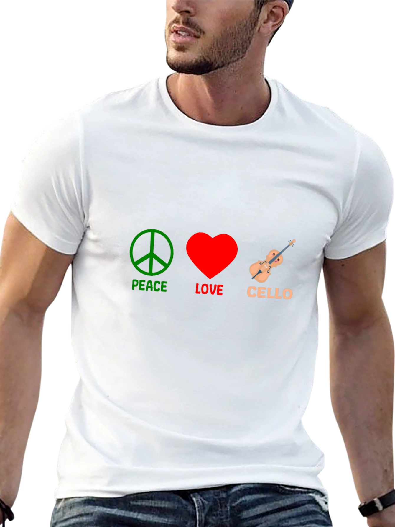 Peace Love Cello T-Shirt - Music Lover Tee