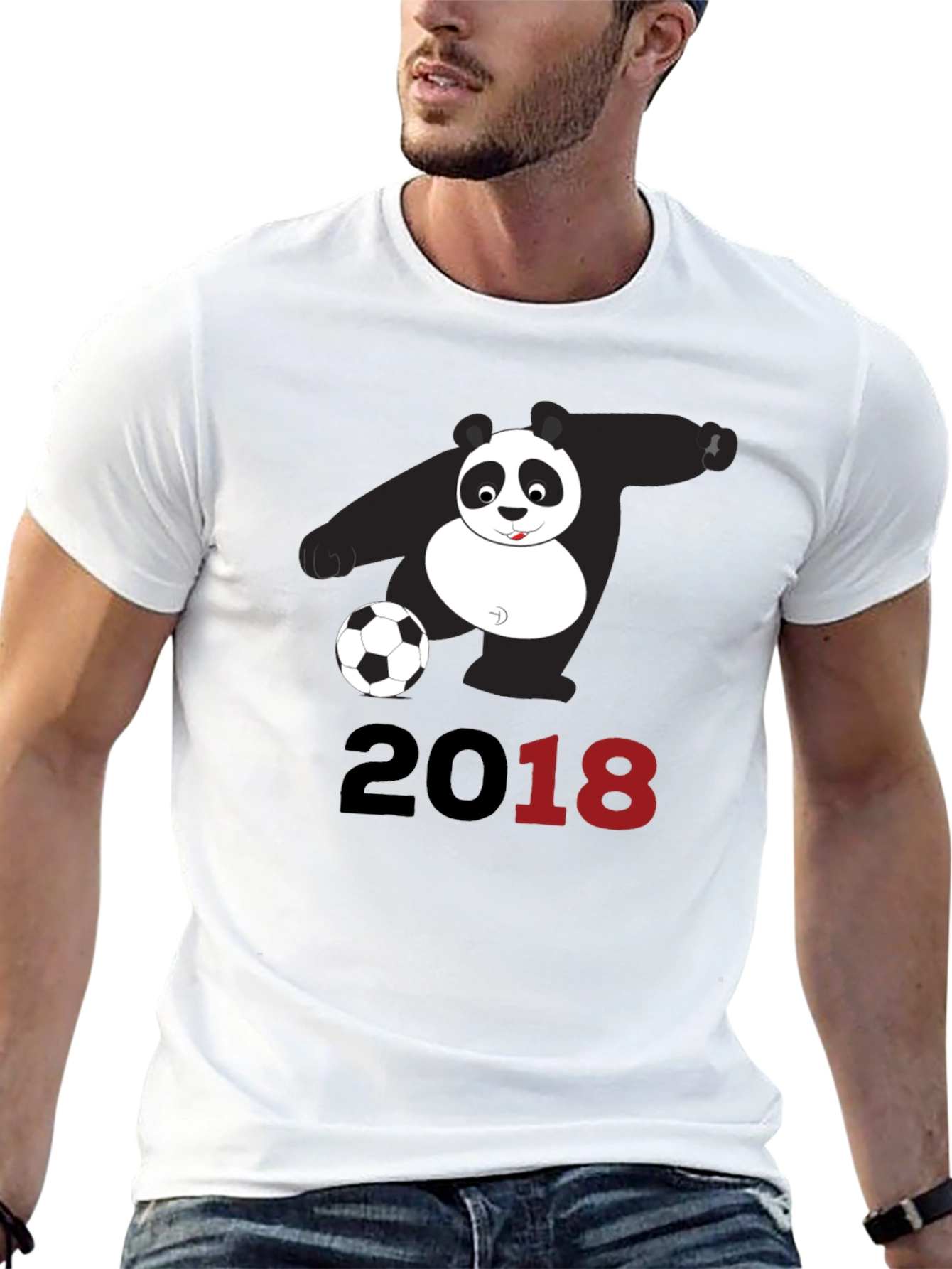 Panda Soccer 2018 Graphic Tee - Black Cotton Shirt