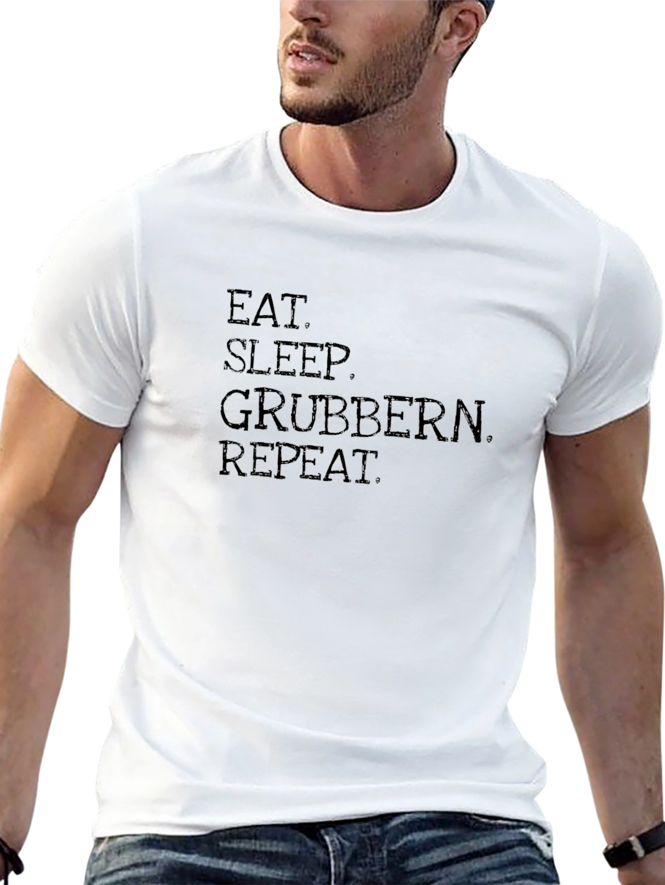 Eat Sleep Grubern Repeat Black T-Shirt