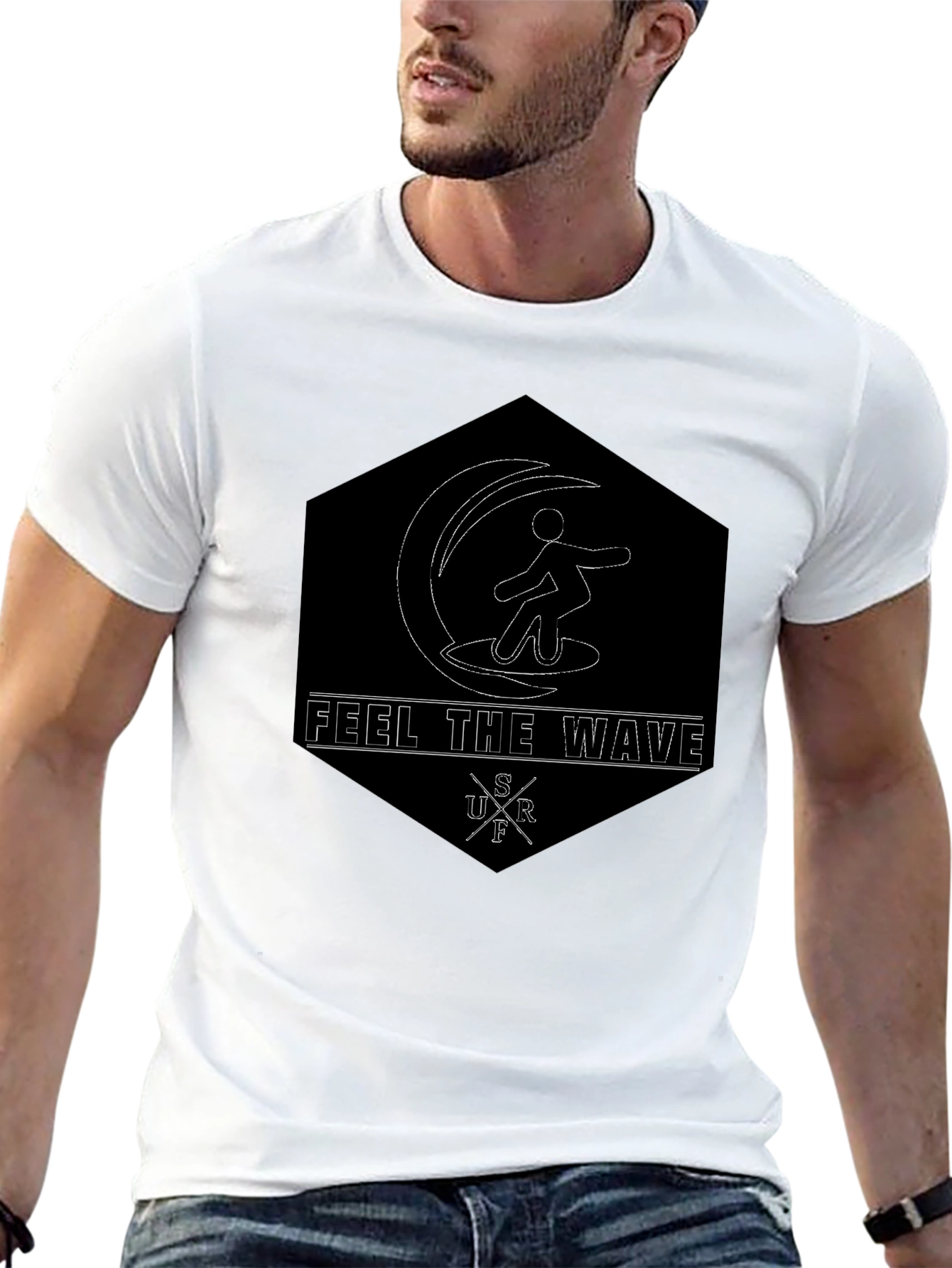 Feel The Wave Graphic Tee - Surfer Style