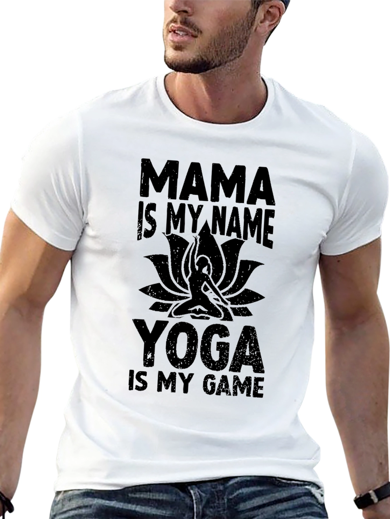 Mama Yoga T-Shirt - Black Cotton Tee