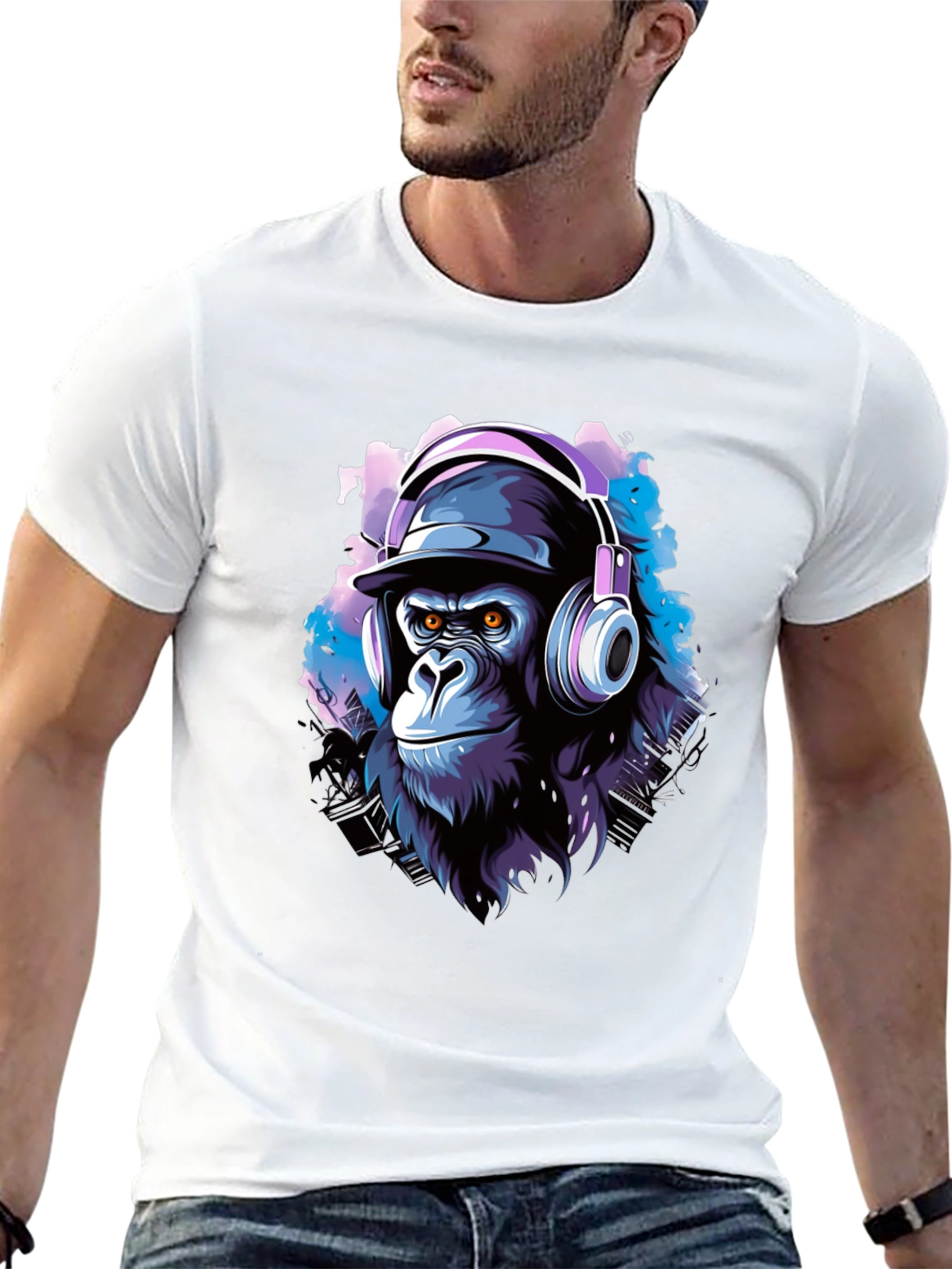 Cool Gorilla DJ Black T-Shirt