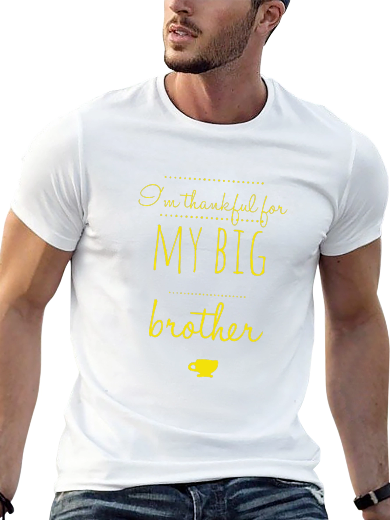 Thankful For My Big Brother Black T-Shirt