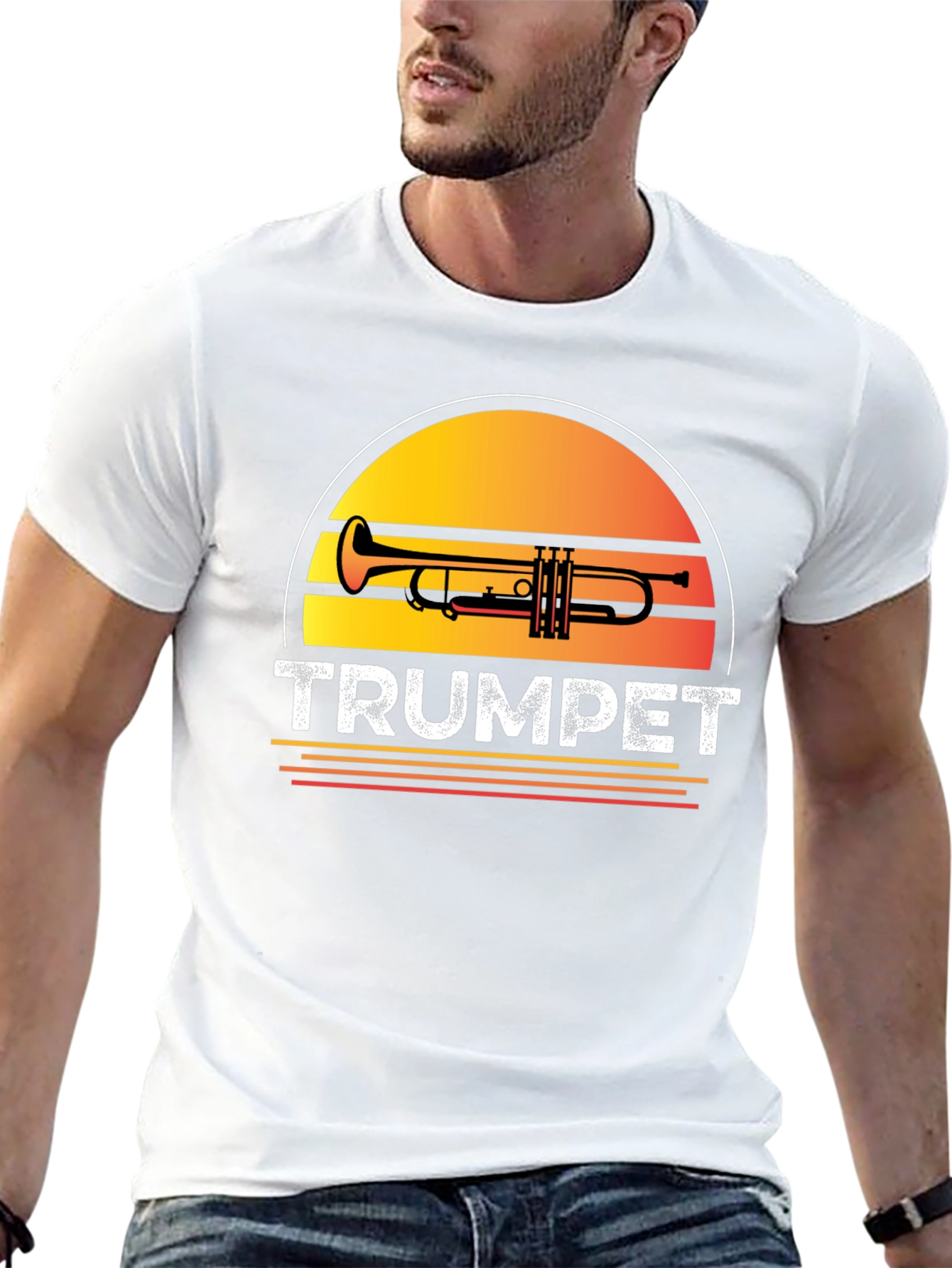 Trumpet Sunset Graphic T-Shirt