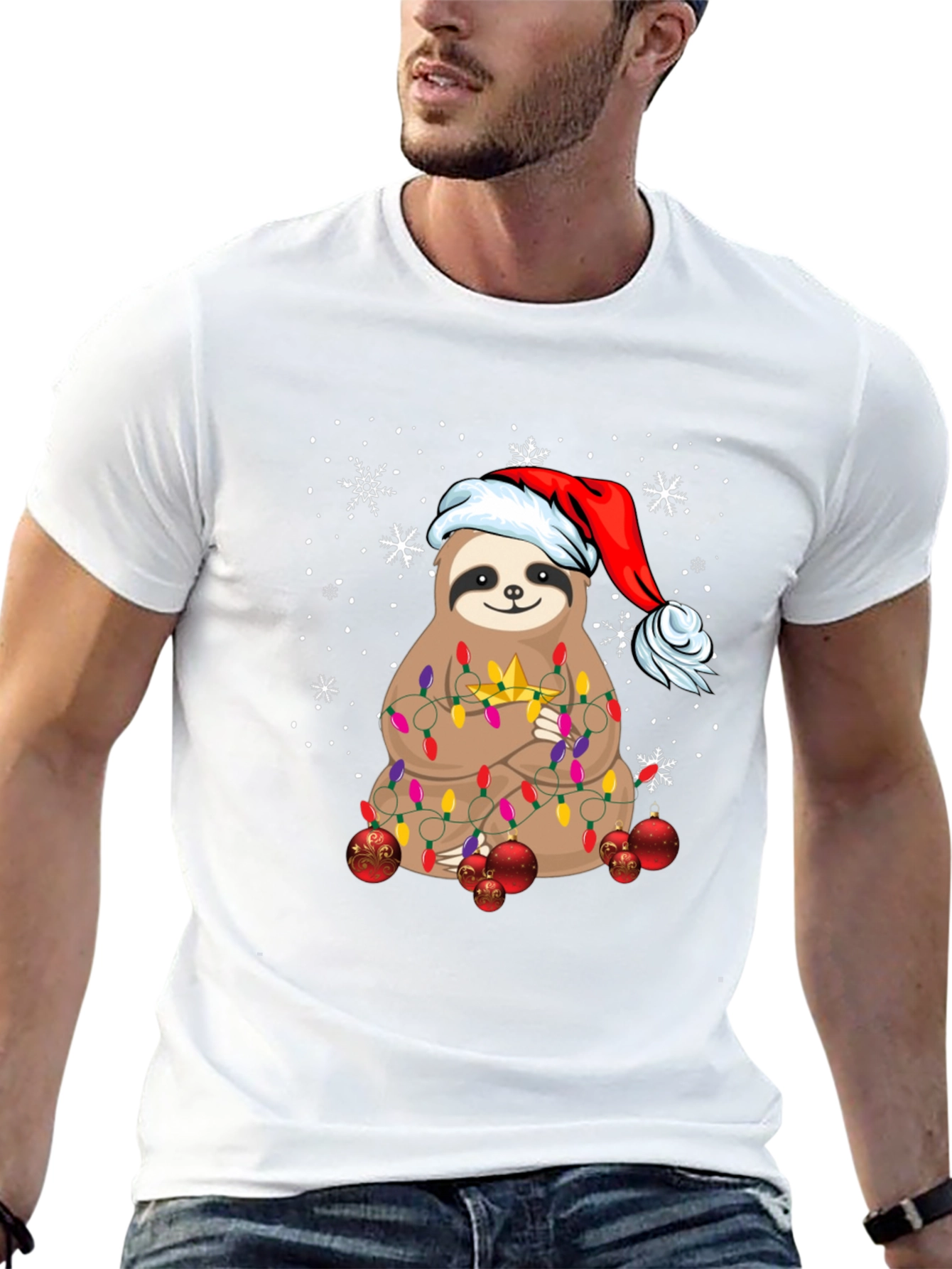 Festive Sloth Christmas T-Shirt