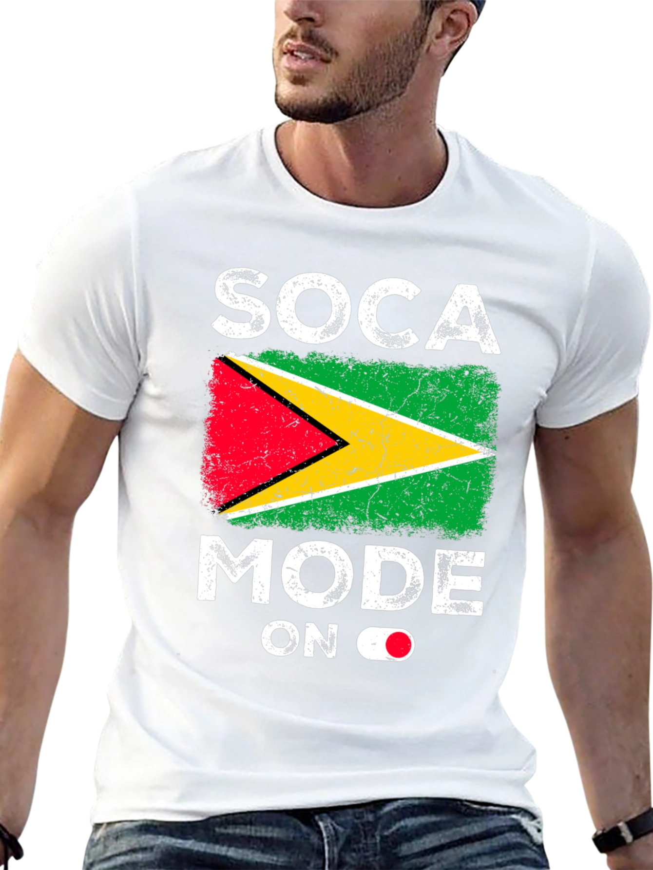 Soca Mode ON Guyana Flag T-Shirt