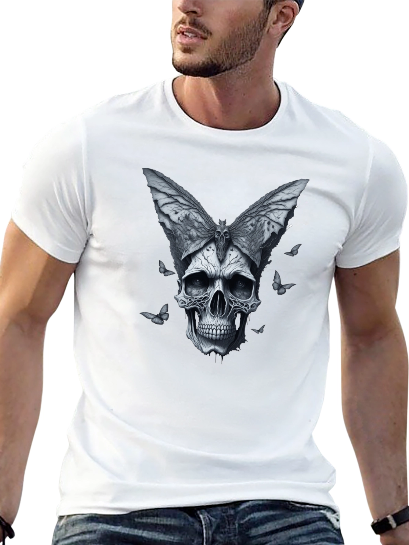 Skull Butterfly Graphic T-Shirt